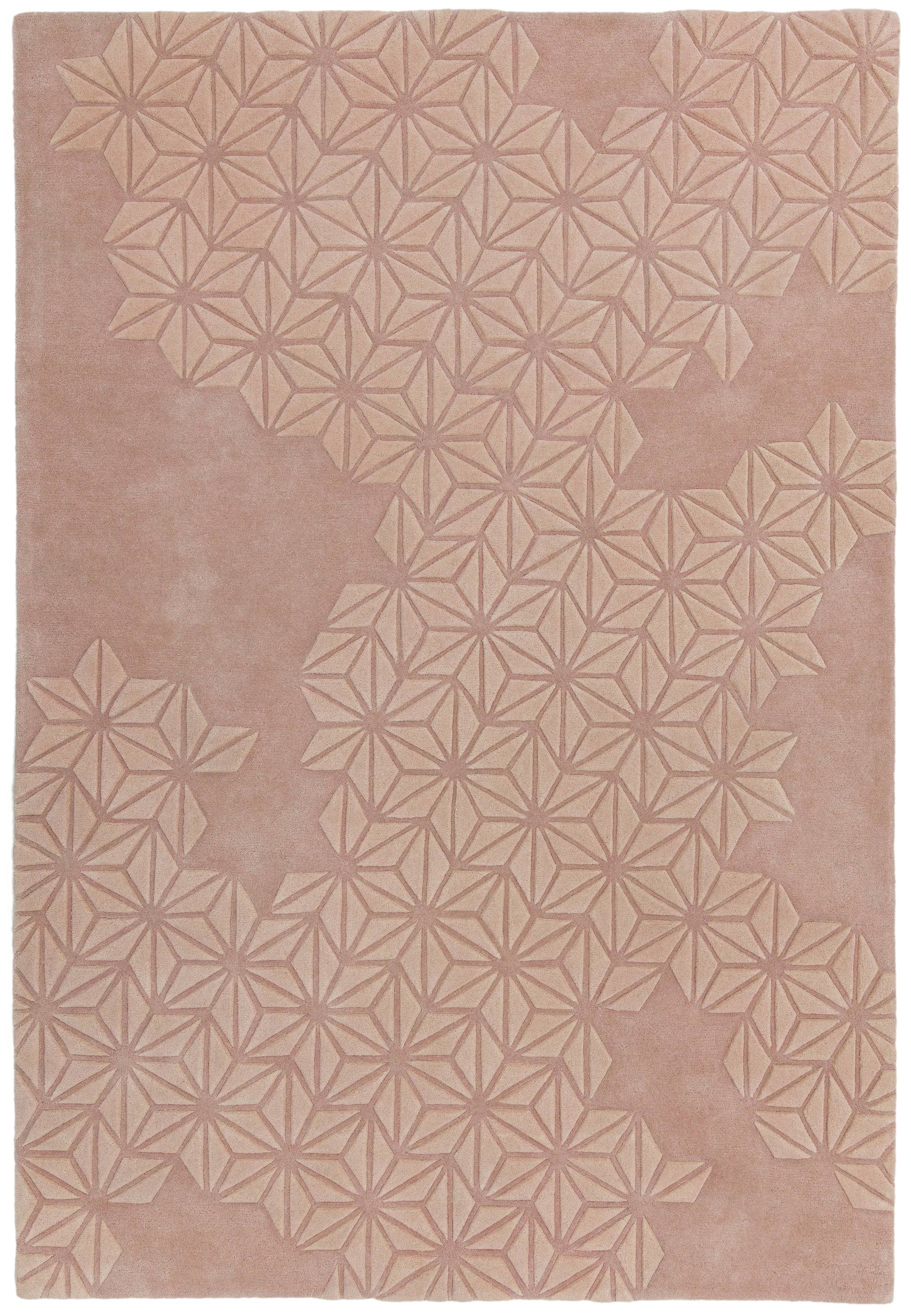 Starburst Carpet Wool Pink 120x170cm