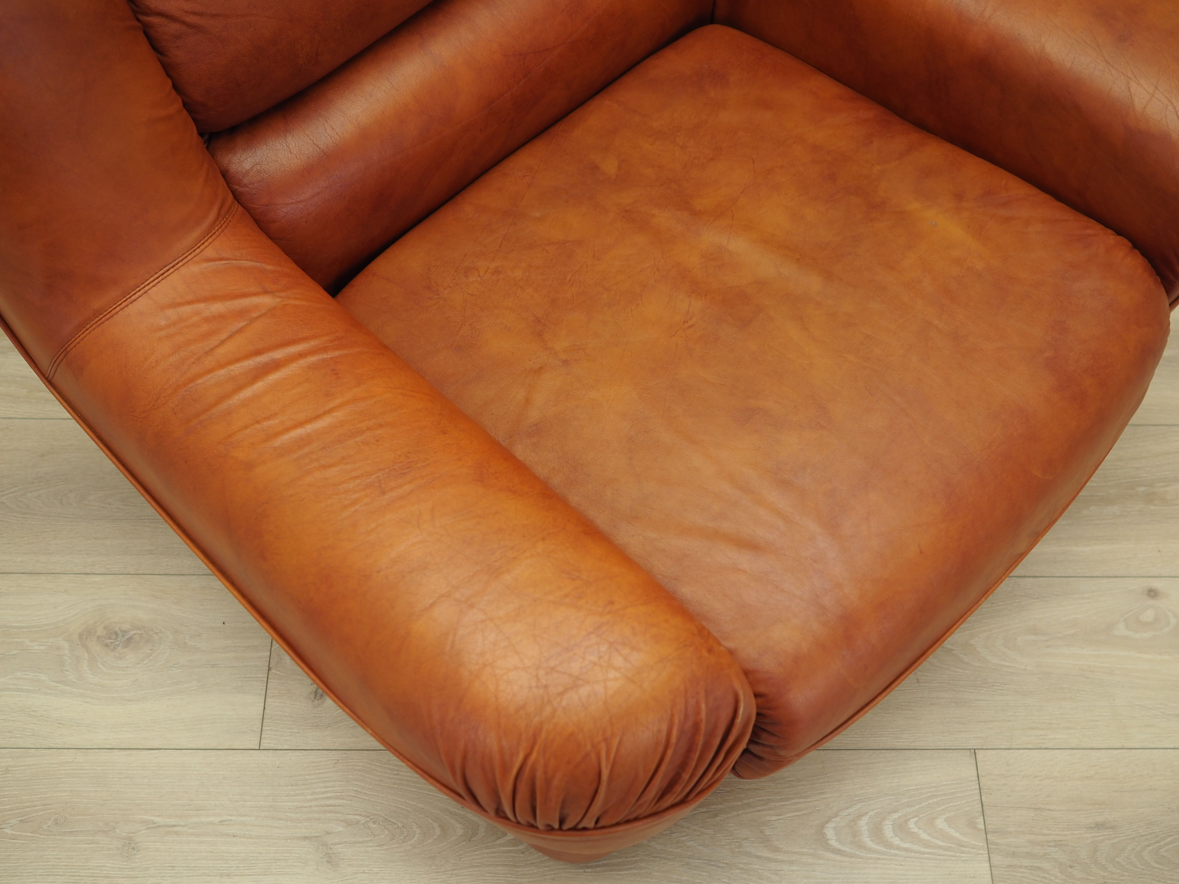 Sessel Leder Braun 1970er Jahre