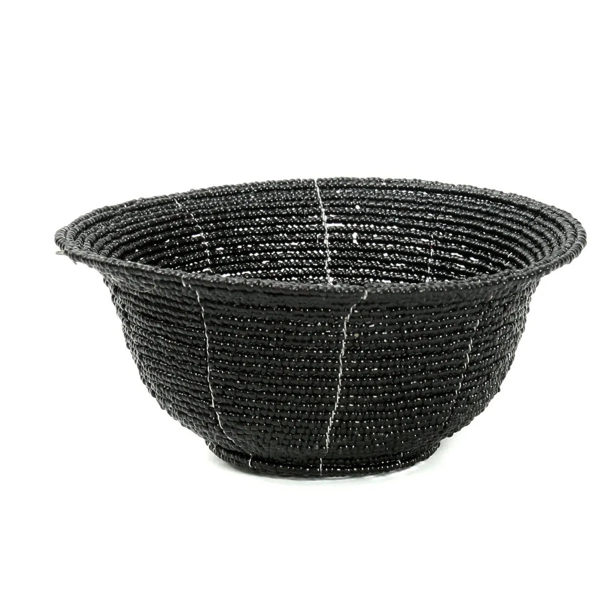 Perl-embellished bowl Black