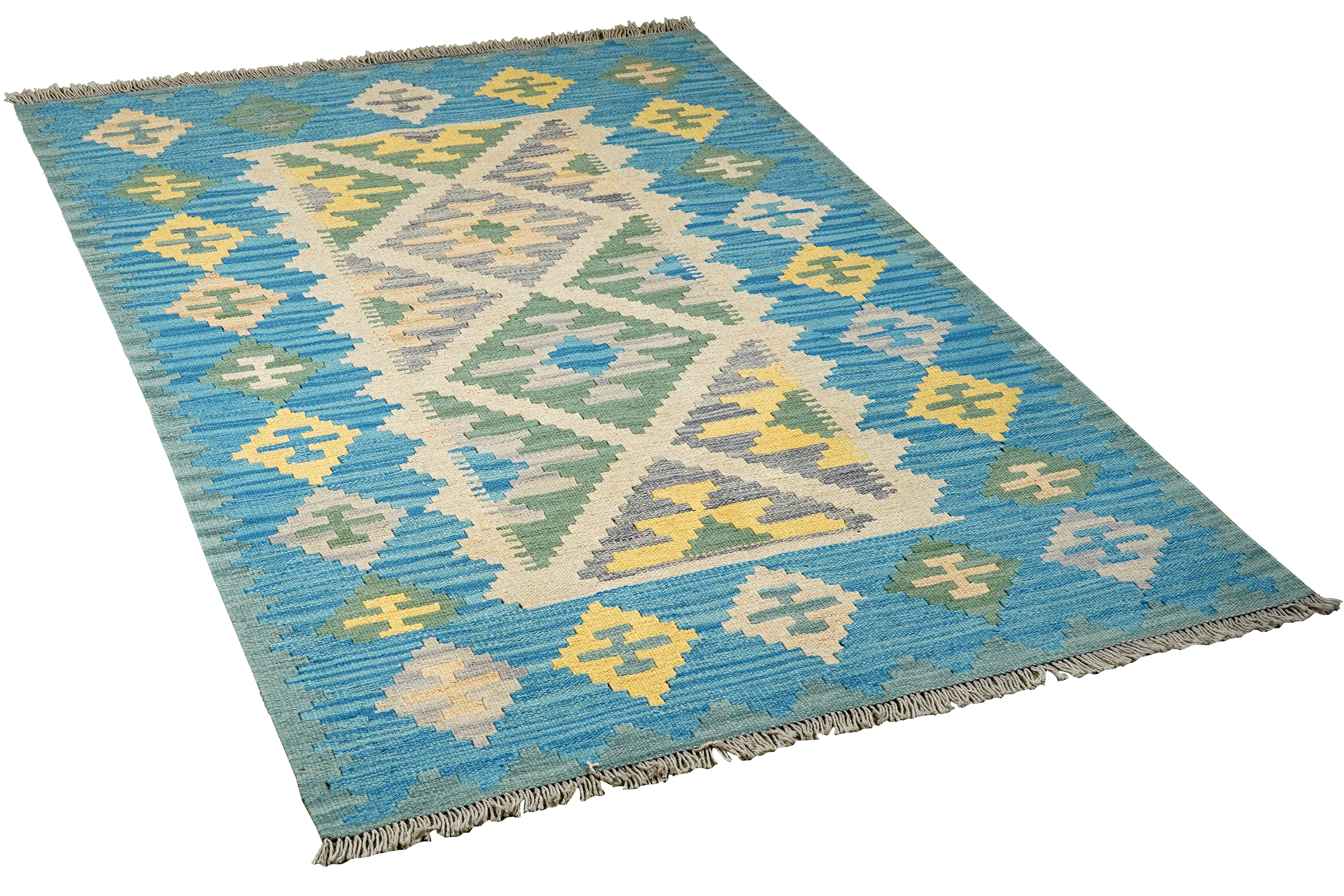 Kilim Gashgai Teppich Wolle Blau