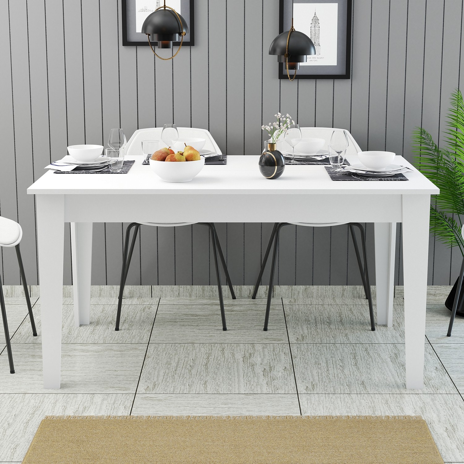 Milan Dining Table White 145cm x 75cm