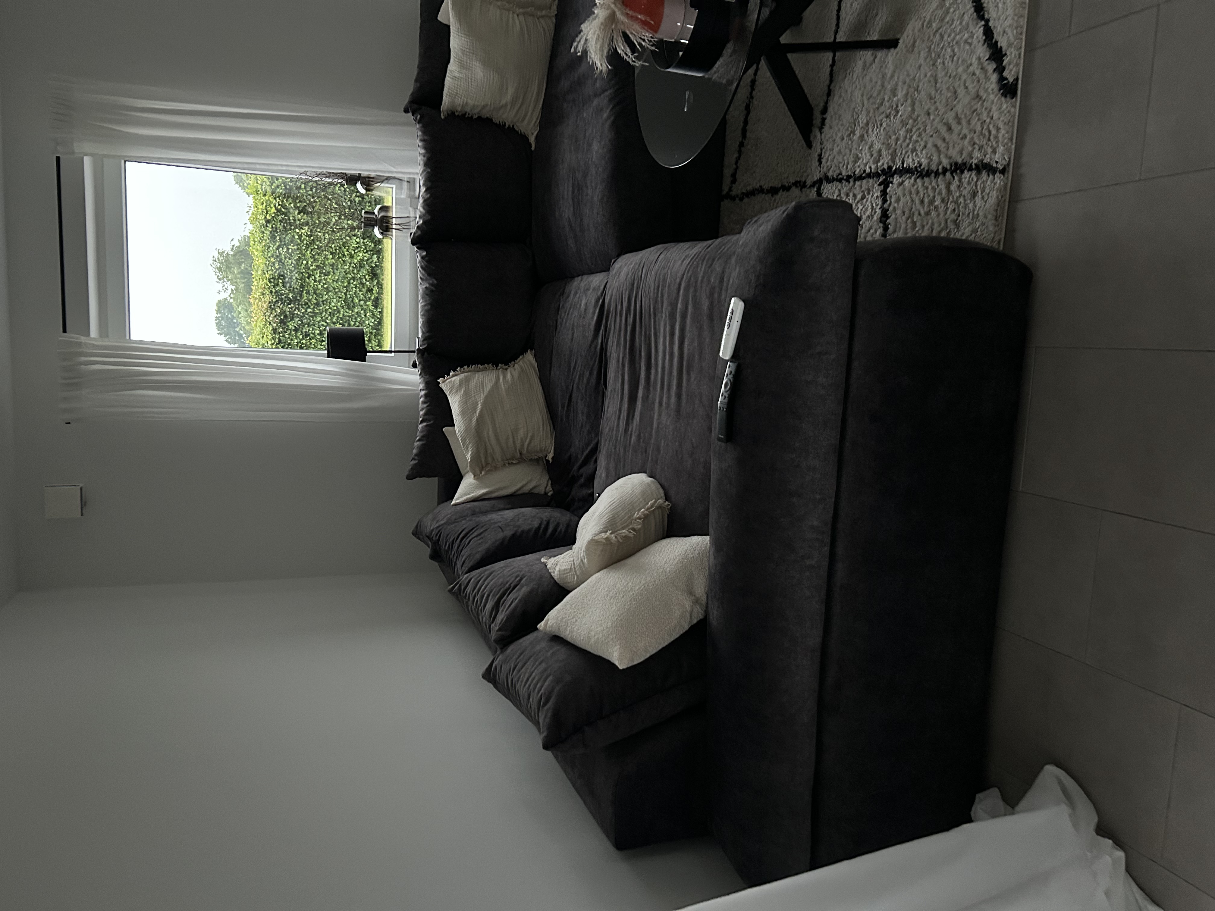 Ecksofa Samt Grau