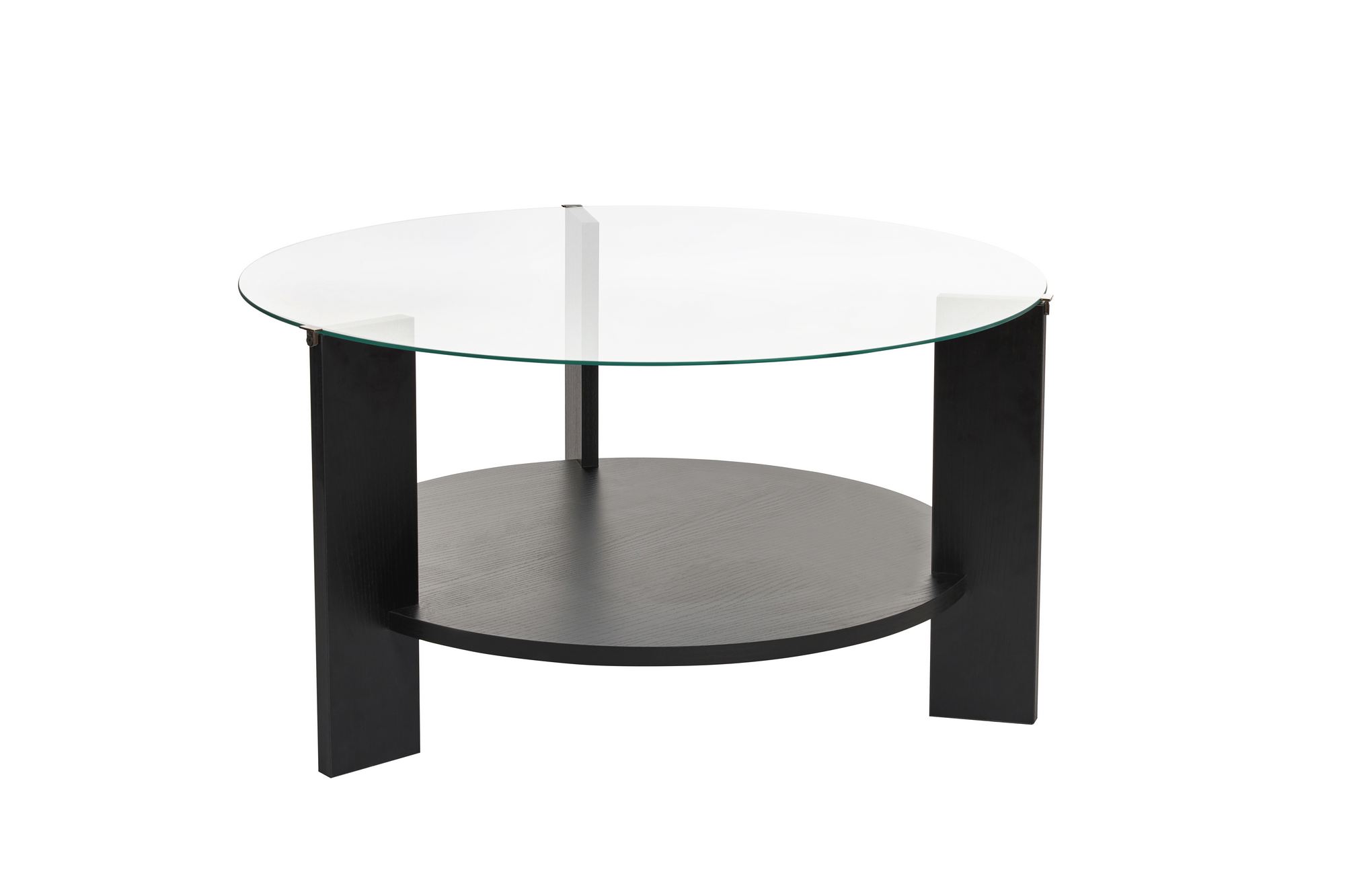 Clara Couchtisch Holzschwarz Transparent Ø75cm