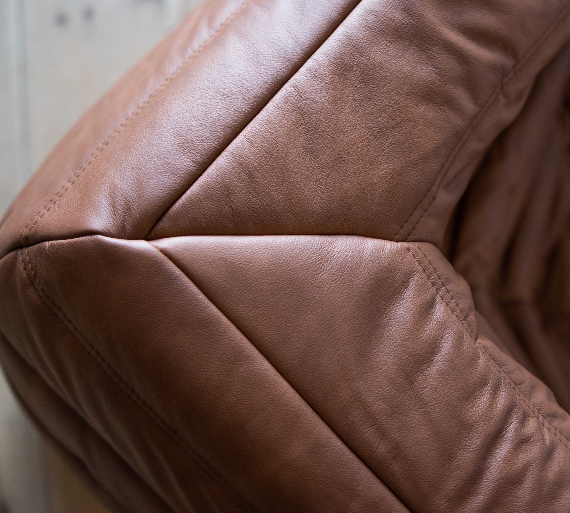 Togo Ecksofa Glattleder Folk Brown