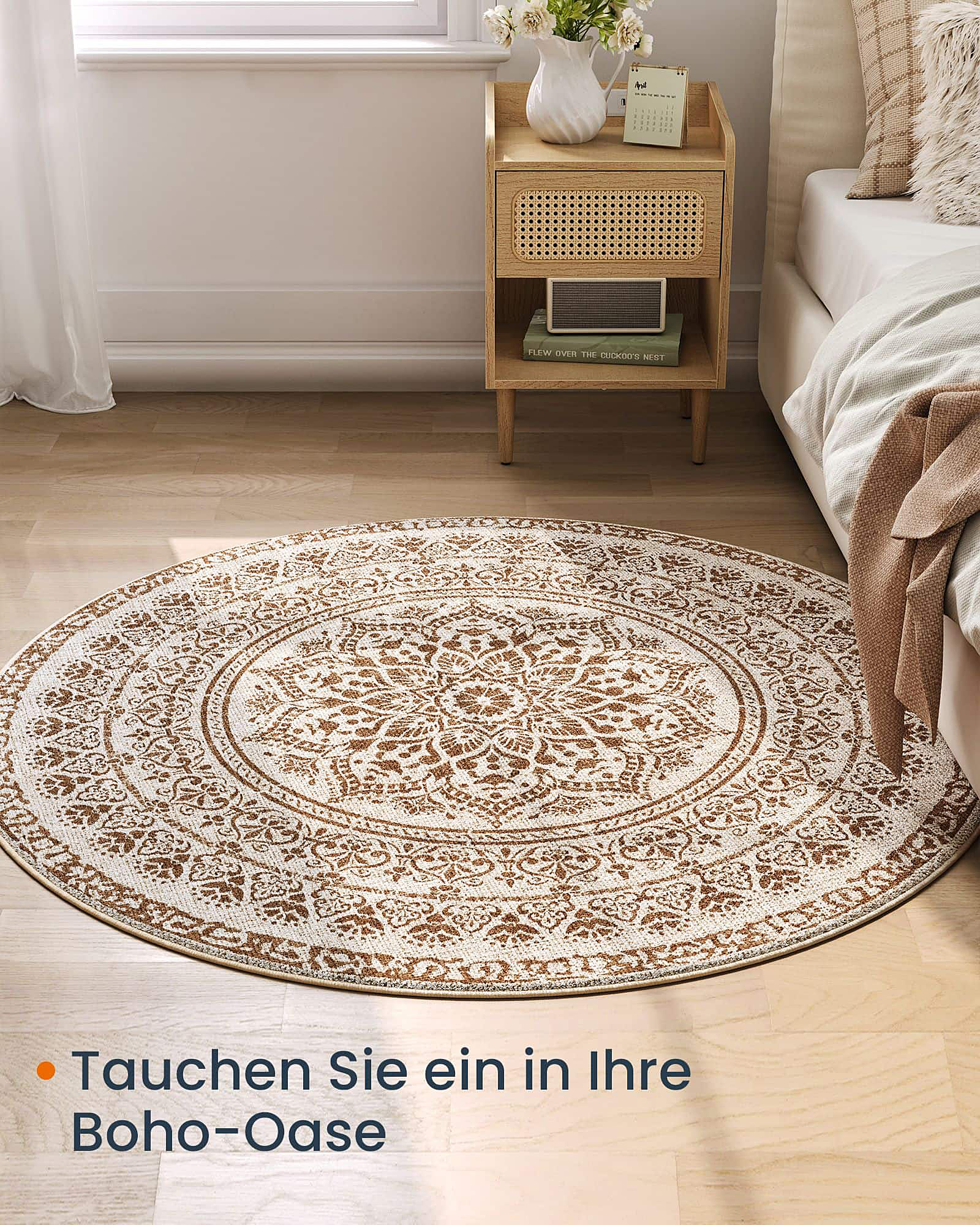 Kurzflorteppich Targo Rund Cappuccino Ø 120cm