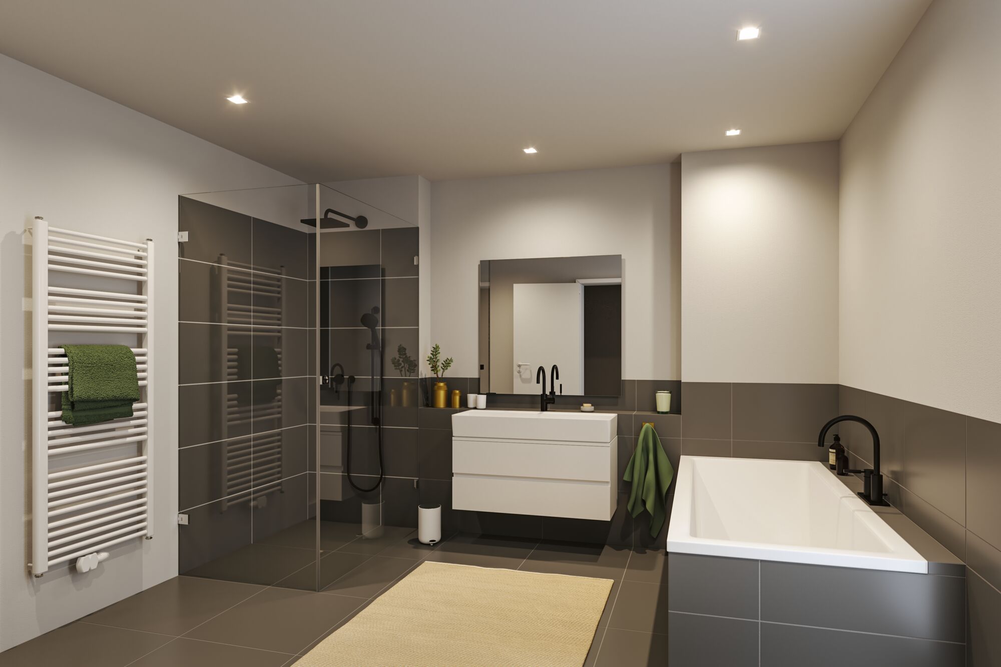 3x Recessed spotlight Cole Coin Square White