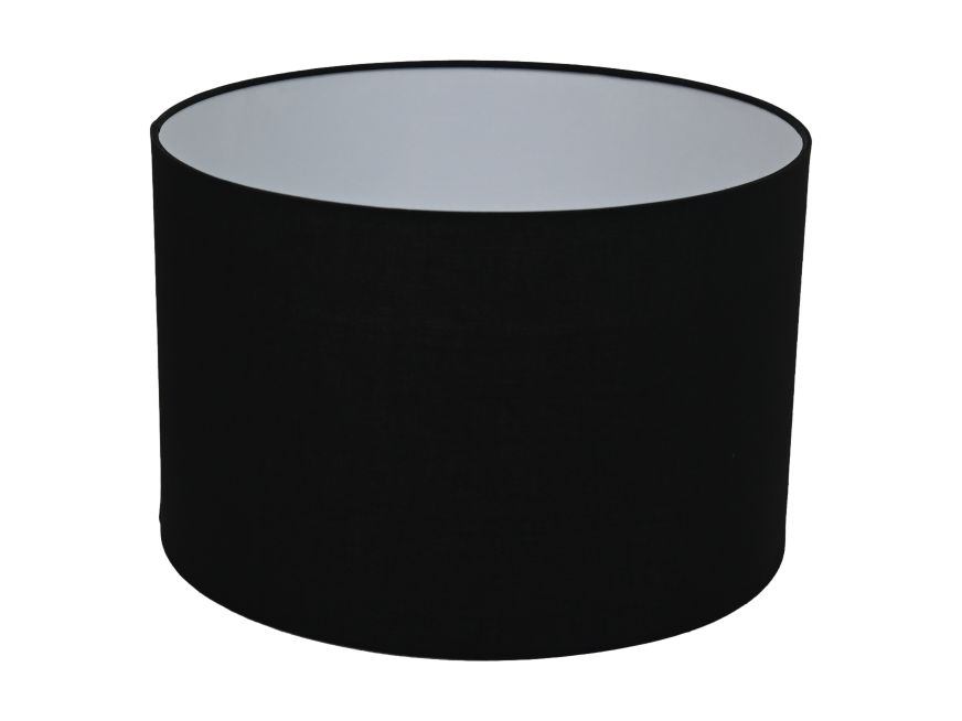 Runder Lampenschirm Baumwolle Schwarz