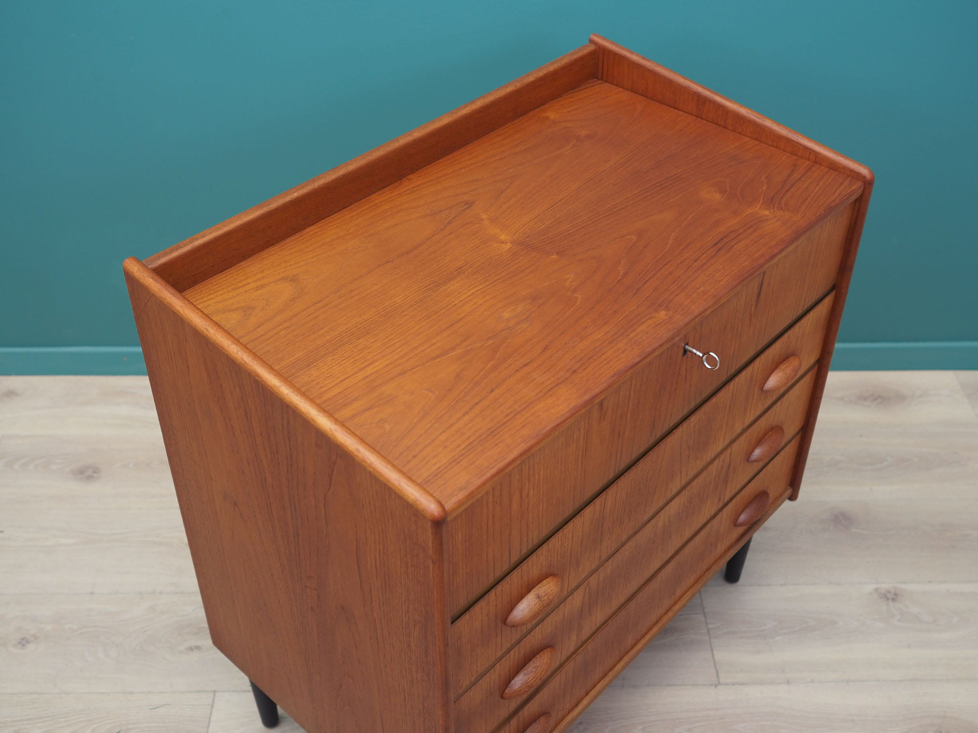 Vintage Schminktisch Teakholz Braun 1960er Jahre