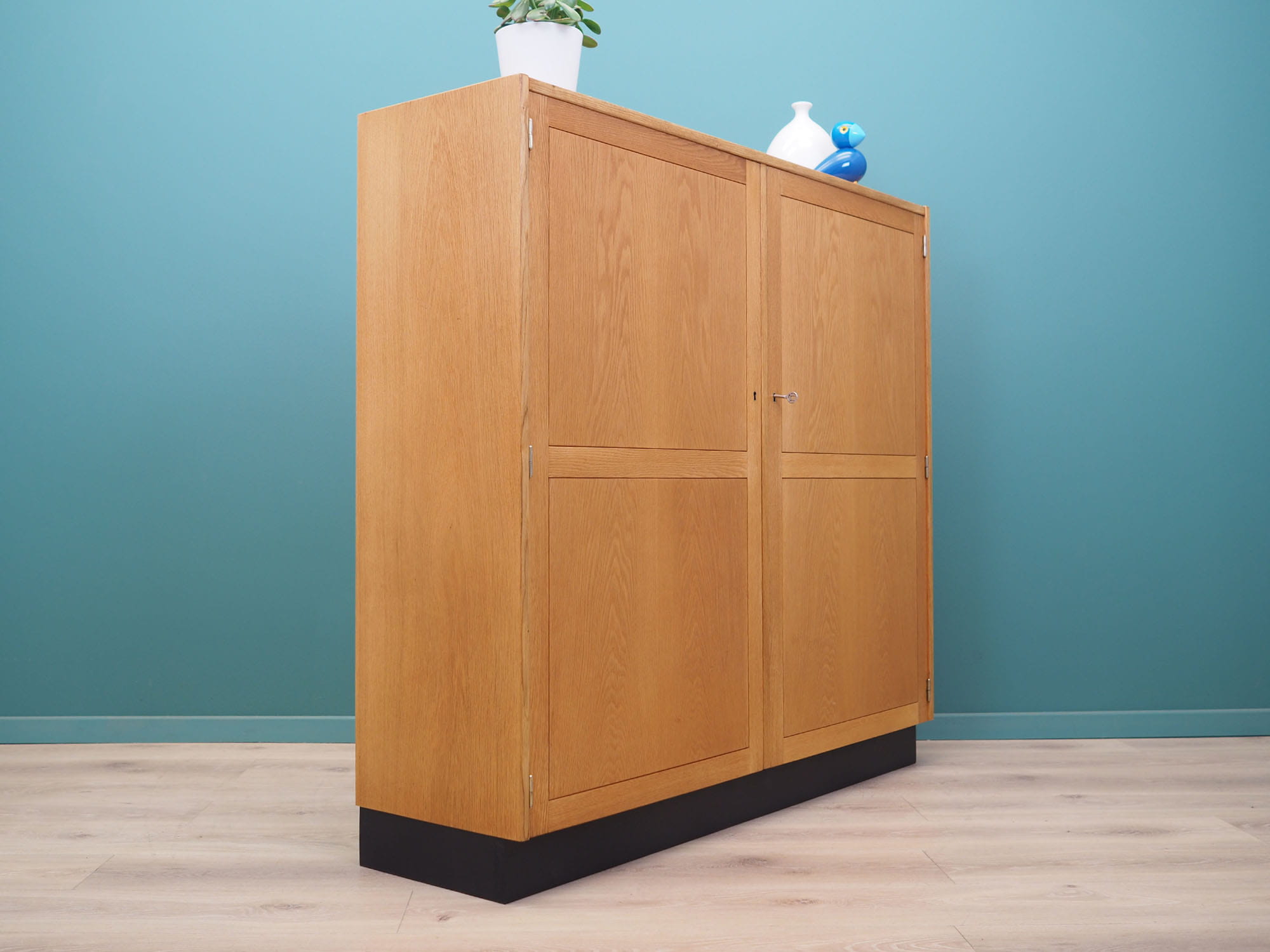 Vintage cabinet Oak wood Brown 1960s