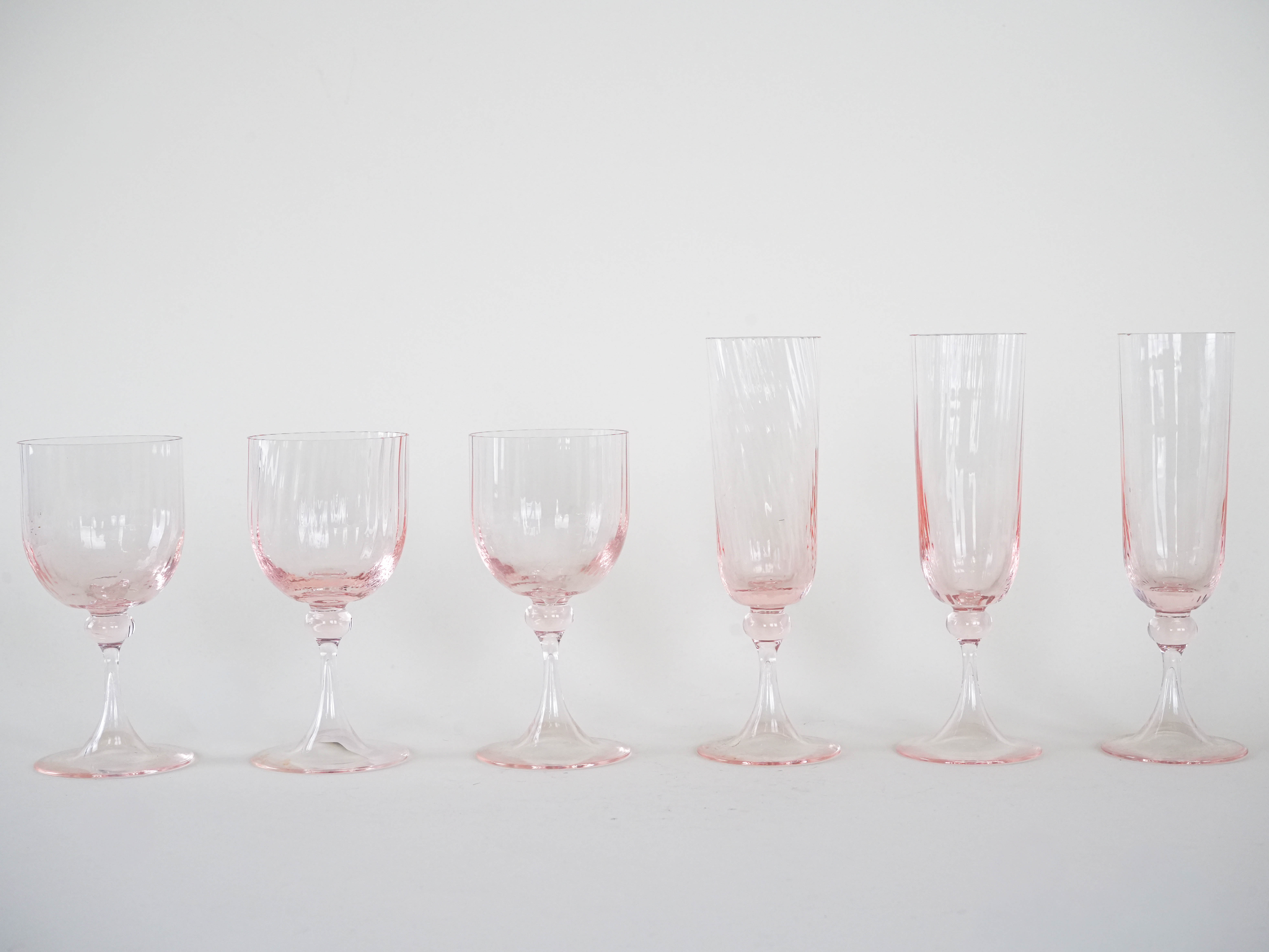 Glass Set Pink 1970s
