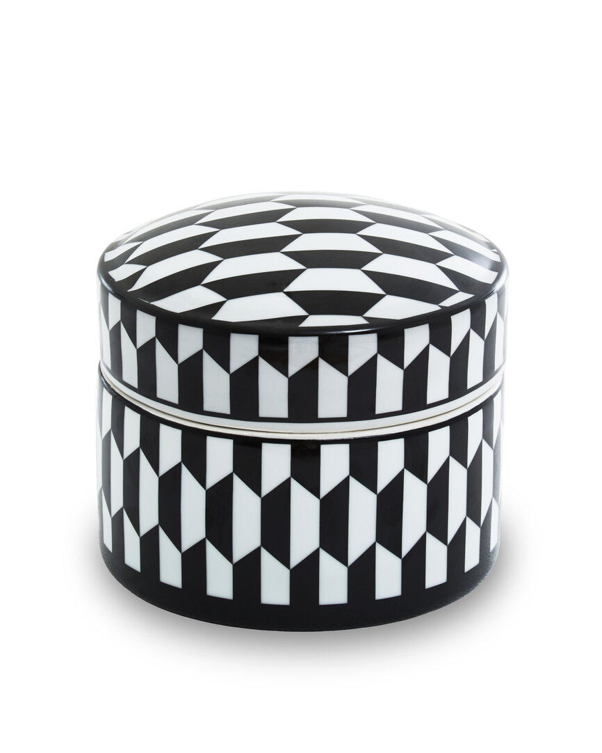 Marlo Grande Portagioie in Ceramica con Stampa Geometrica