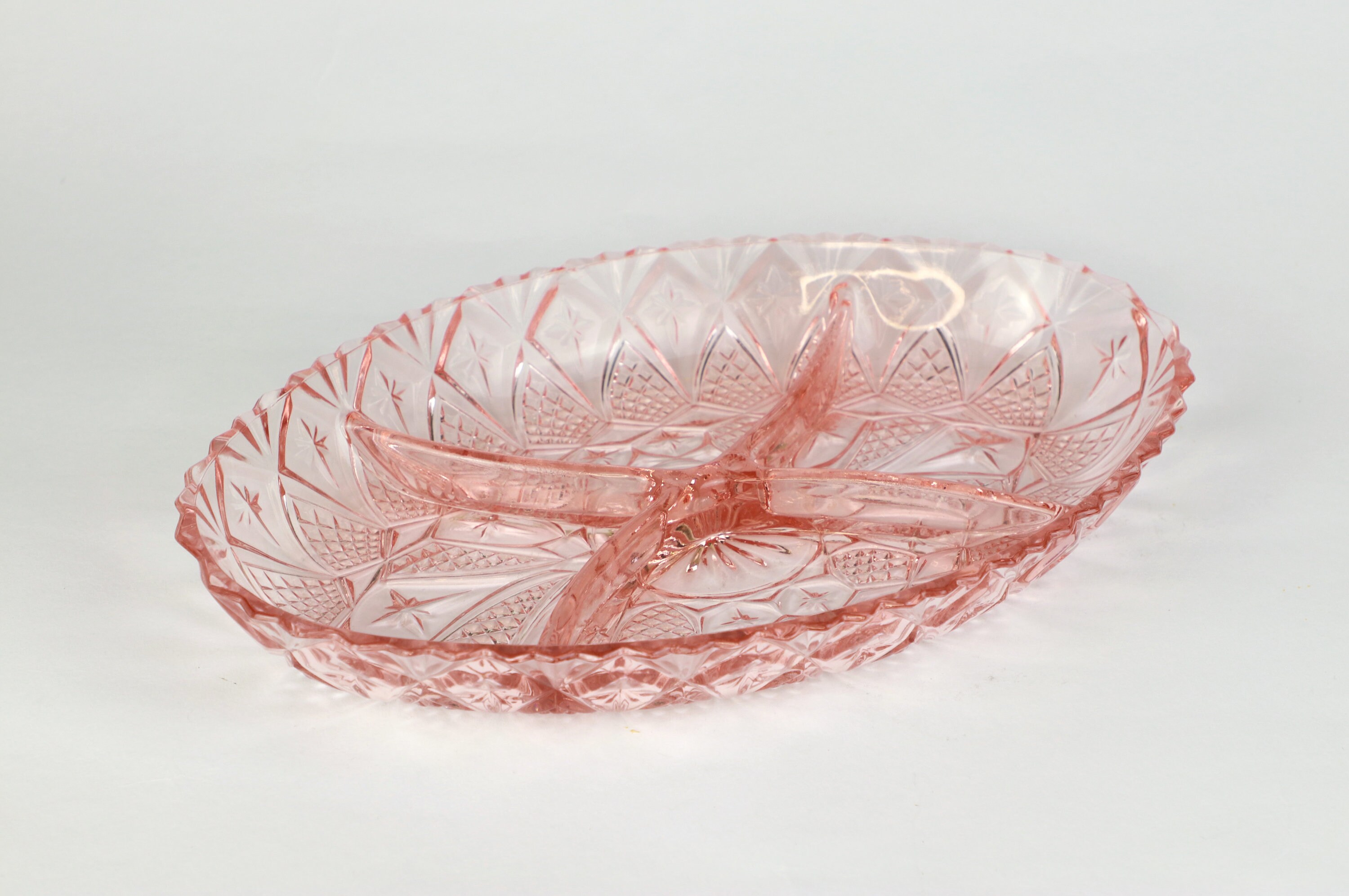 Vintage Art Deco Plate Pressed Glass 1930s