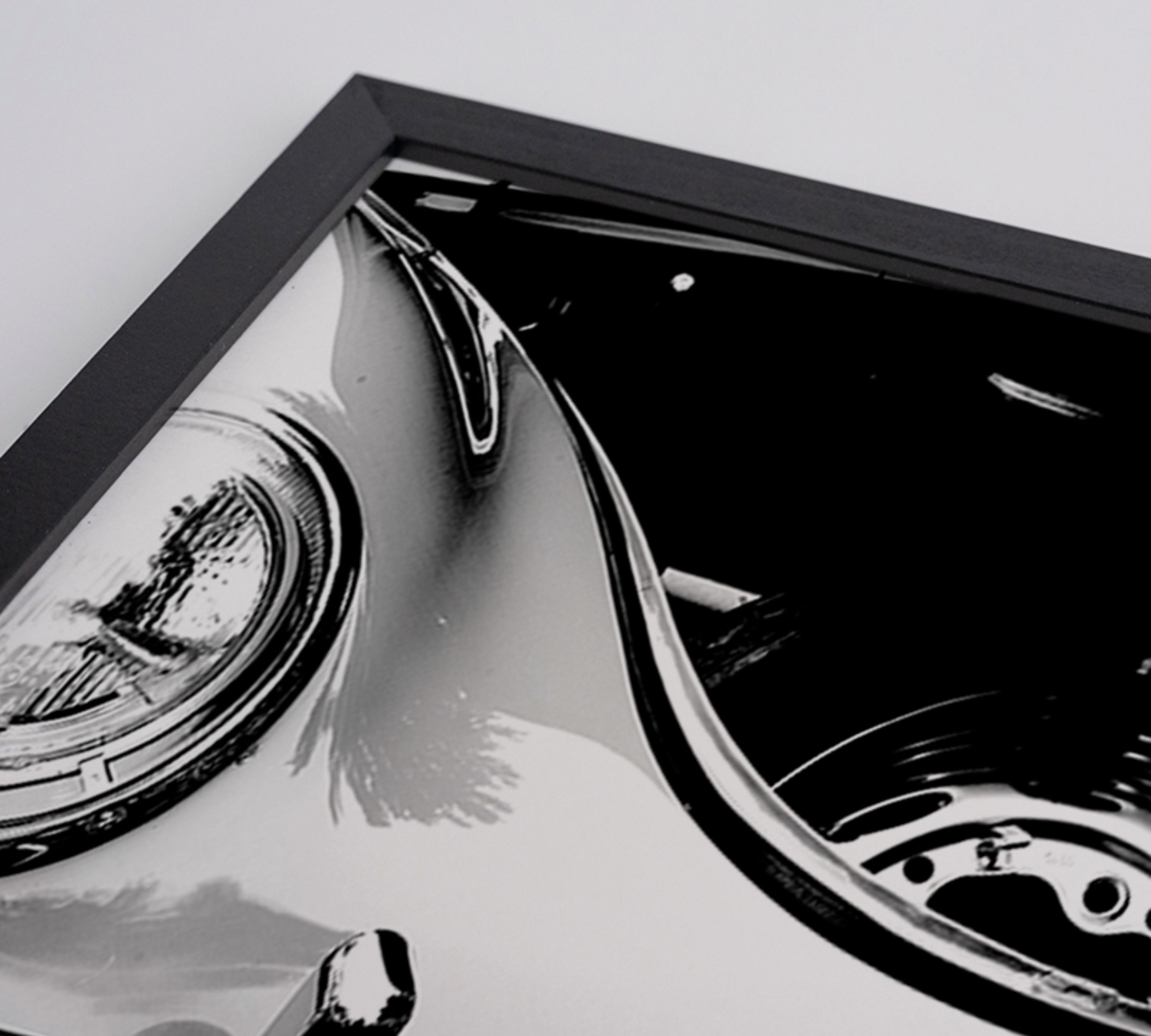 Vista frontale di una Porsche classica stampa d'arte con cornice