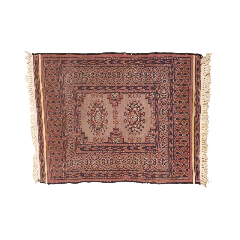 Vintage Teppich Textil Braun 
