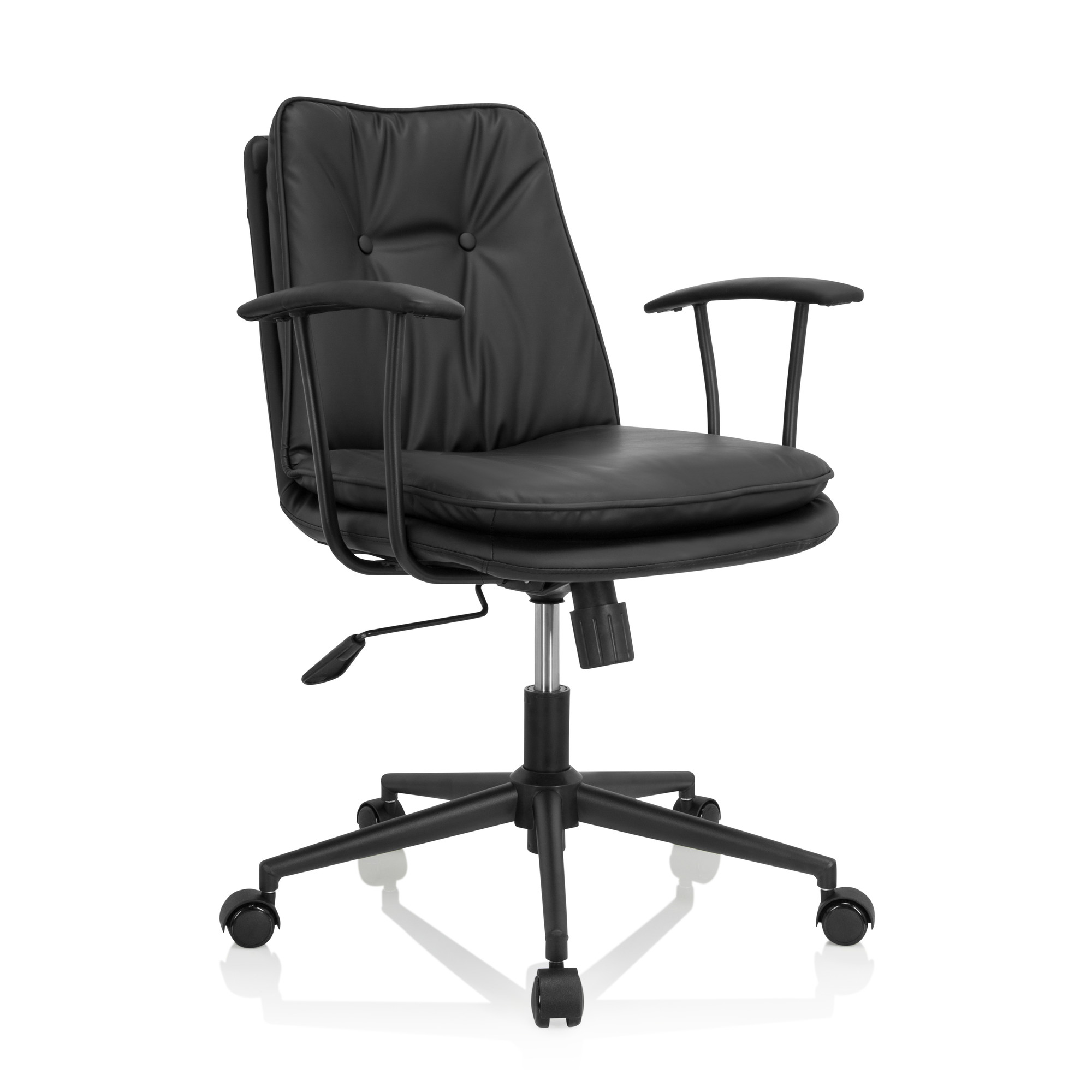 SMALLO Office Chair Swivel Faux Leather Black