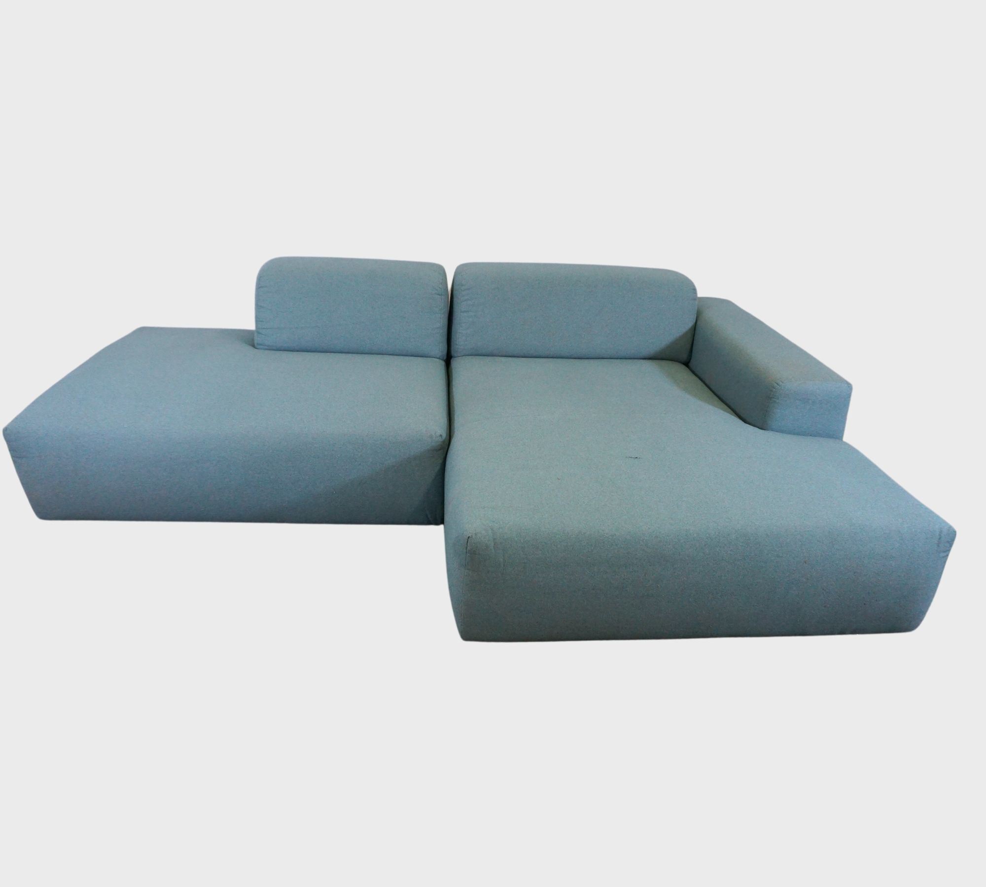 Pyllow Ecksofa Récamiere Rechts Feingewebe Taubenblau