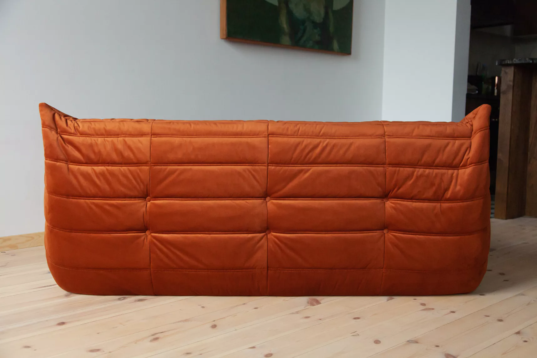 Togo Sofa 3-seater velvet amber-orange