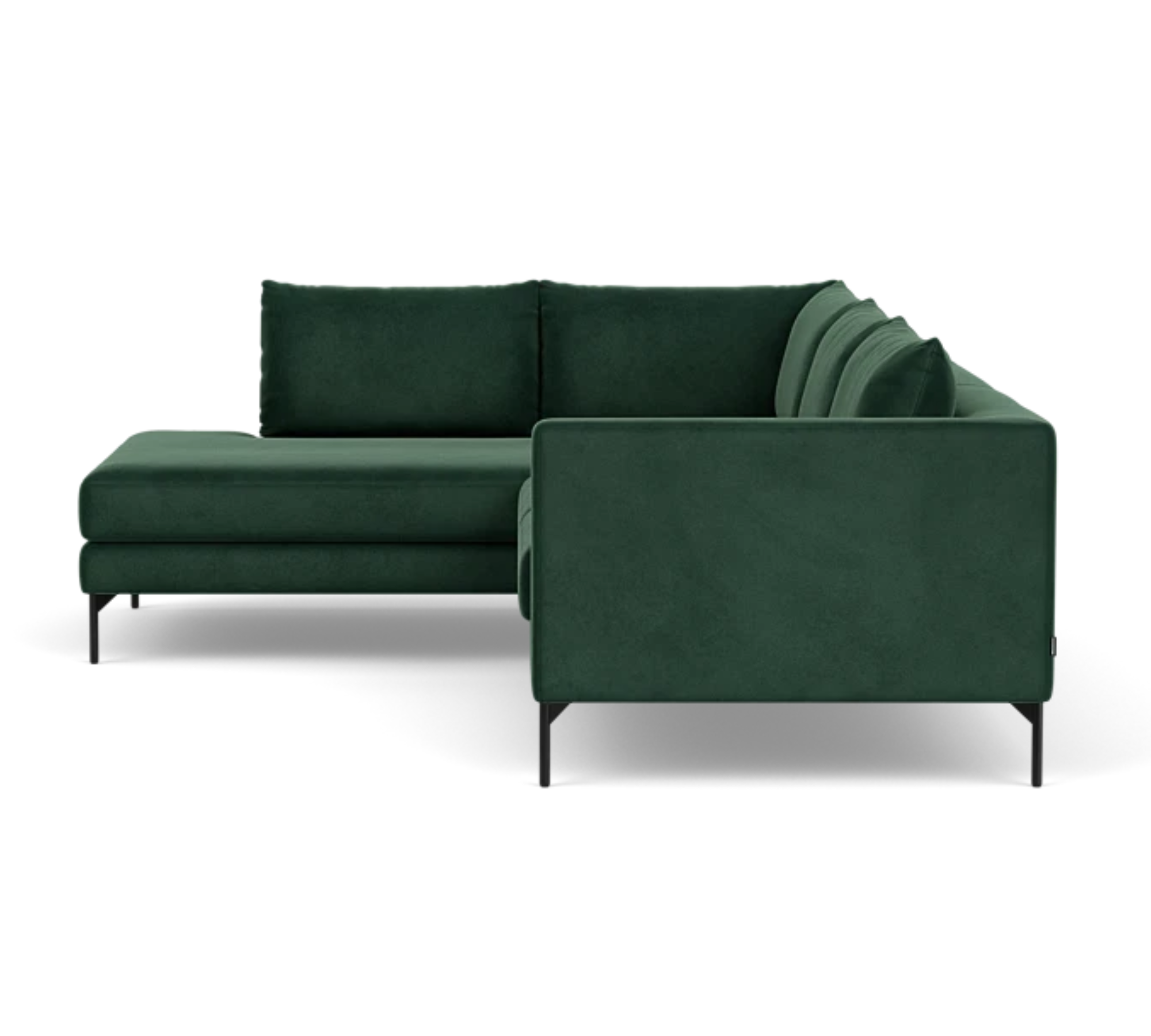 Noa Ecksofa Récamiere Velour Lux Dark Green