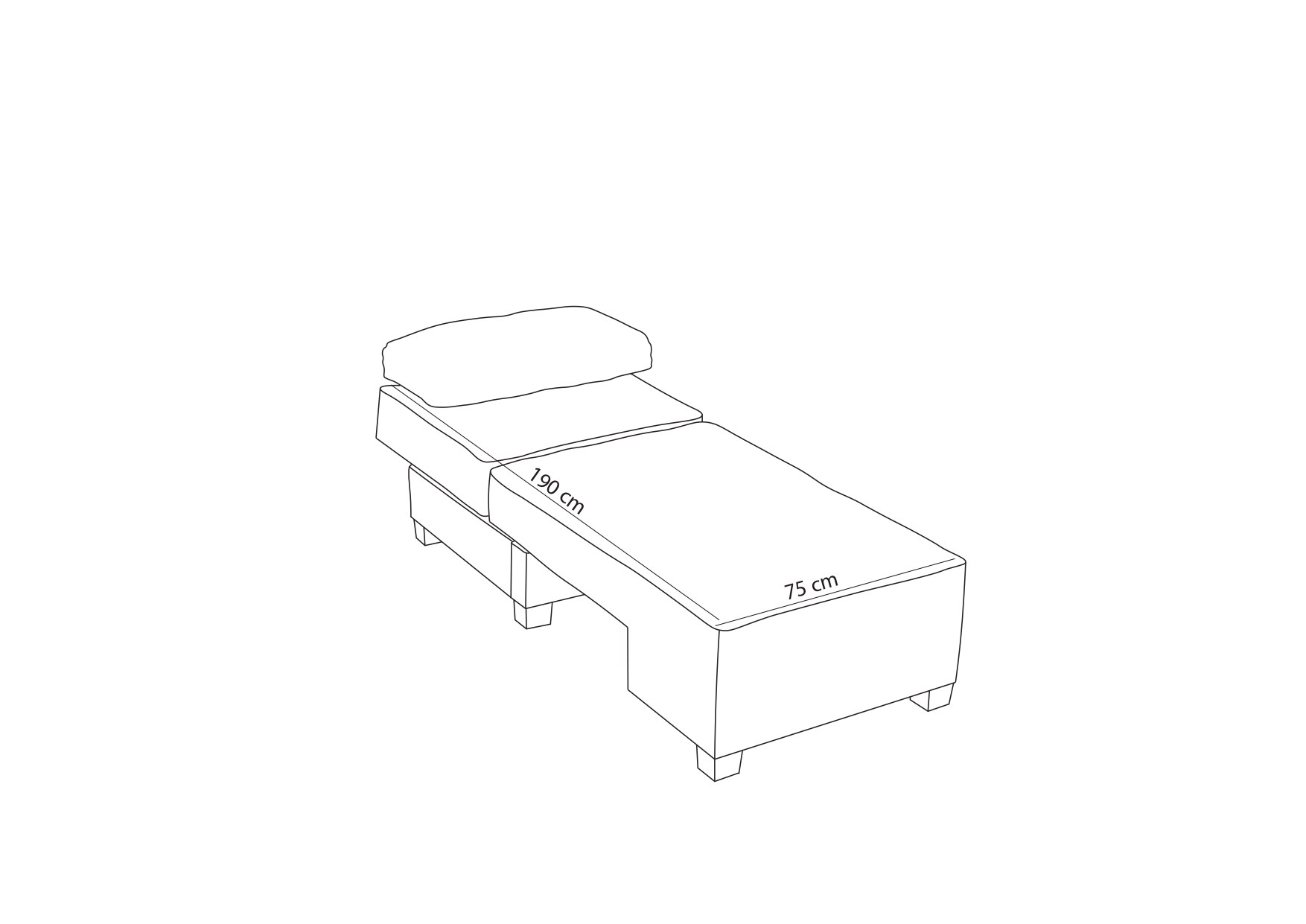 Perenna 1-seater module right Chenille Grey