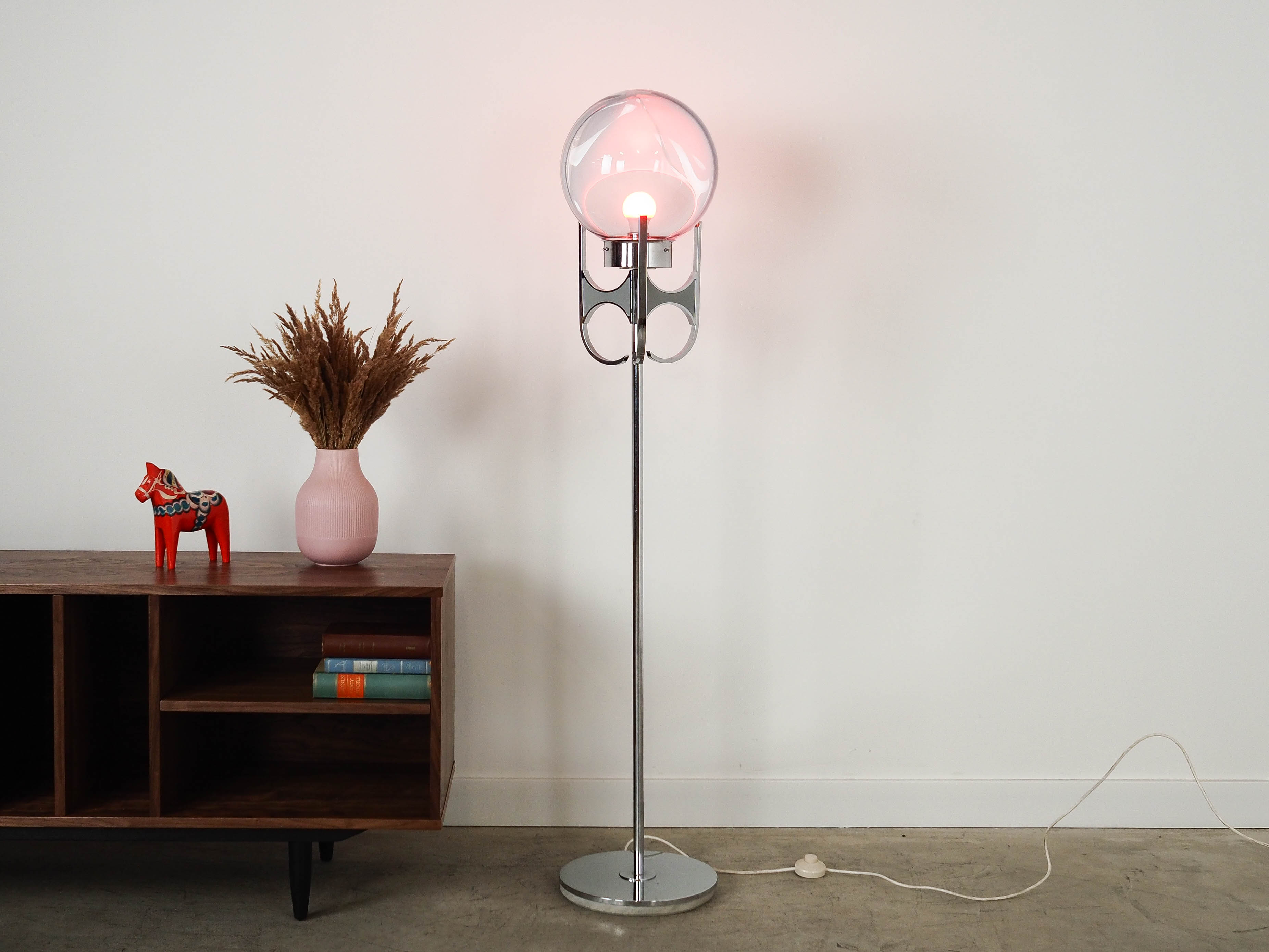 Standing lamp Murano glass Silver 1970s