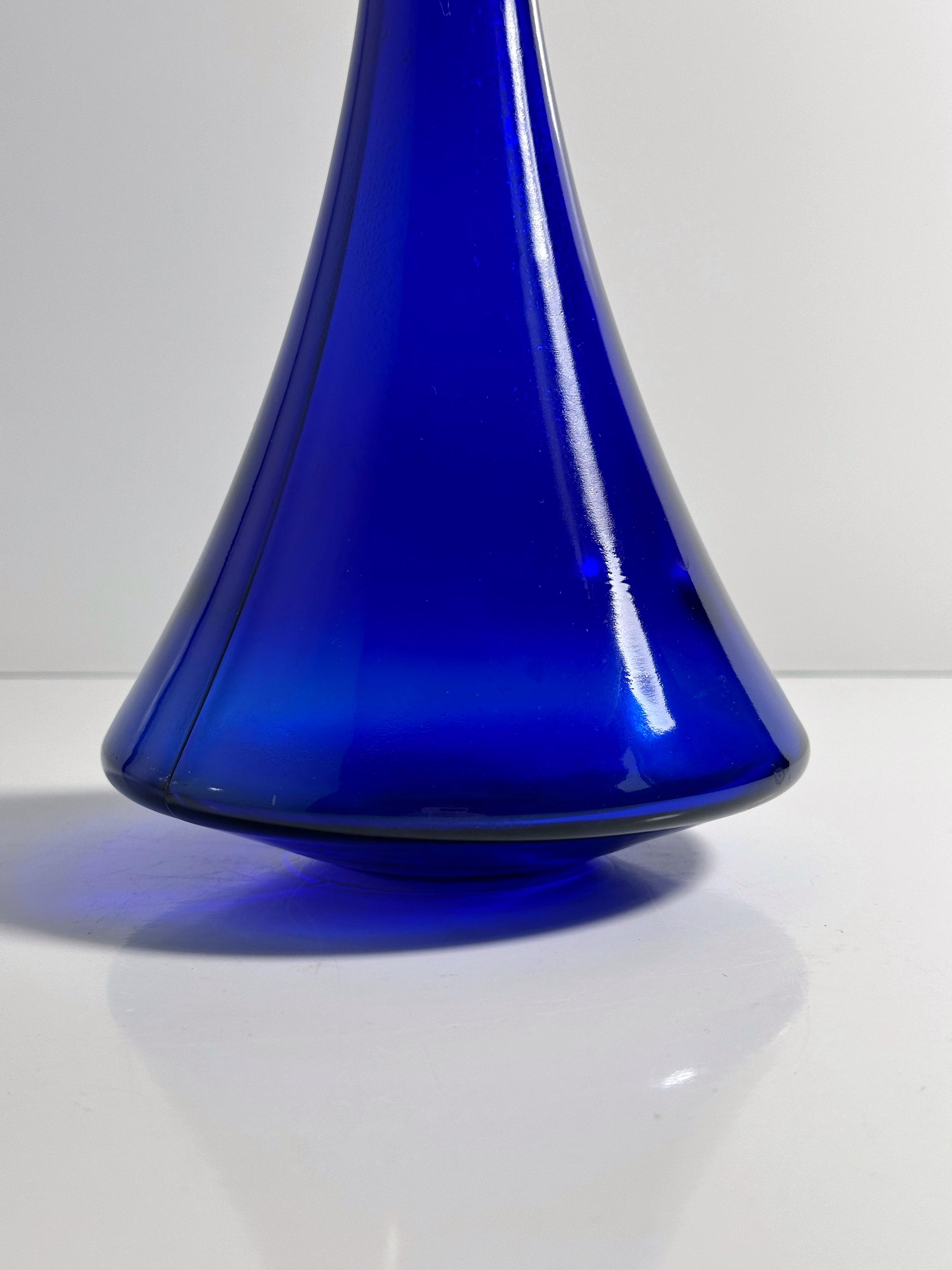 Vintage Postmodern Carafe Blue 1980s