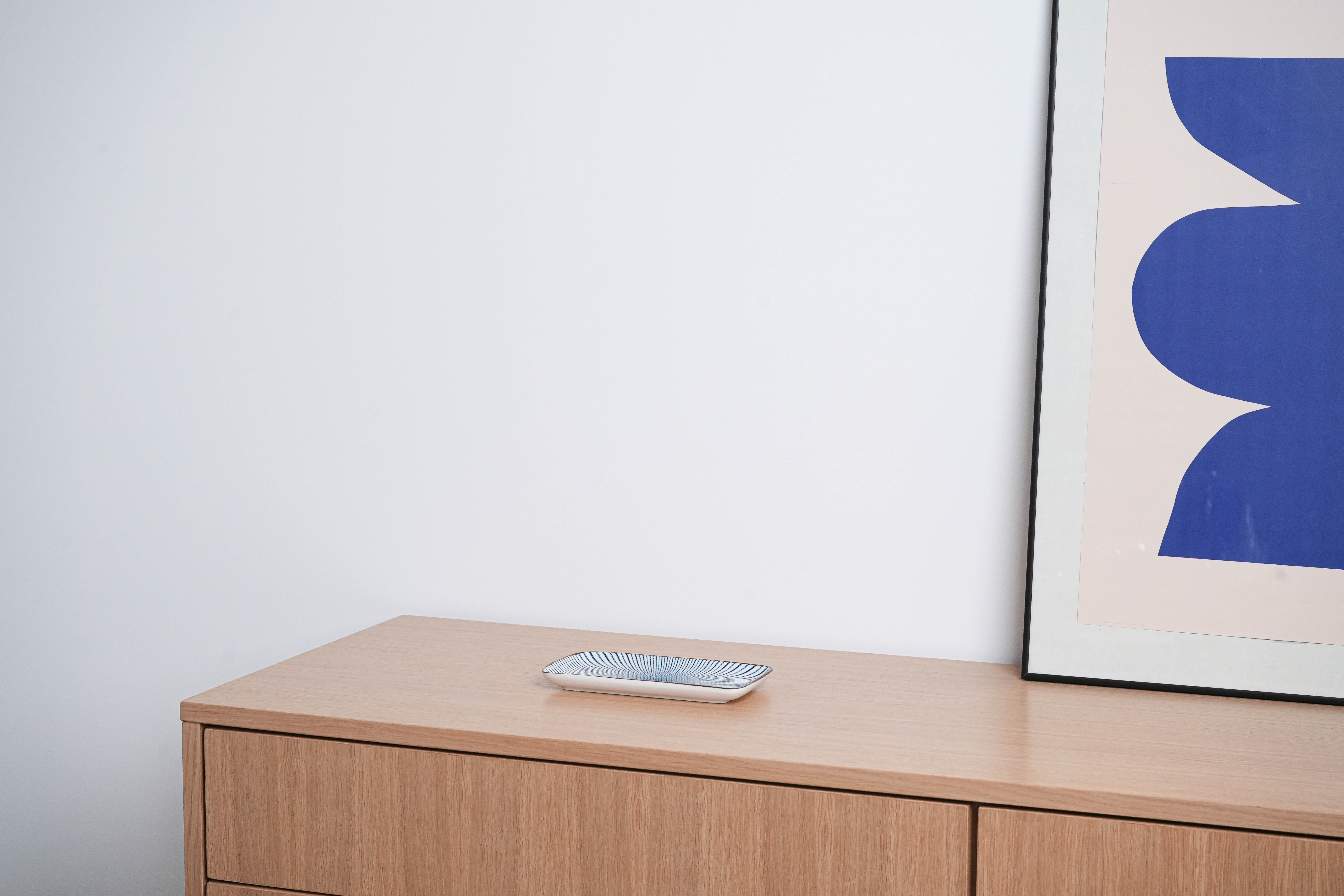 Porcelain plate Light blue 1970s