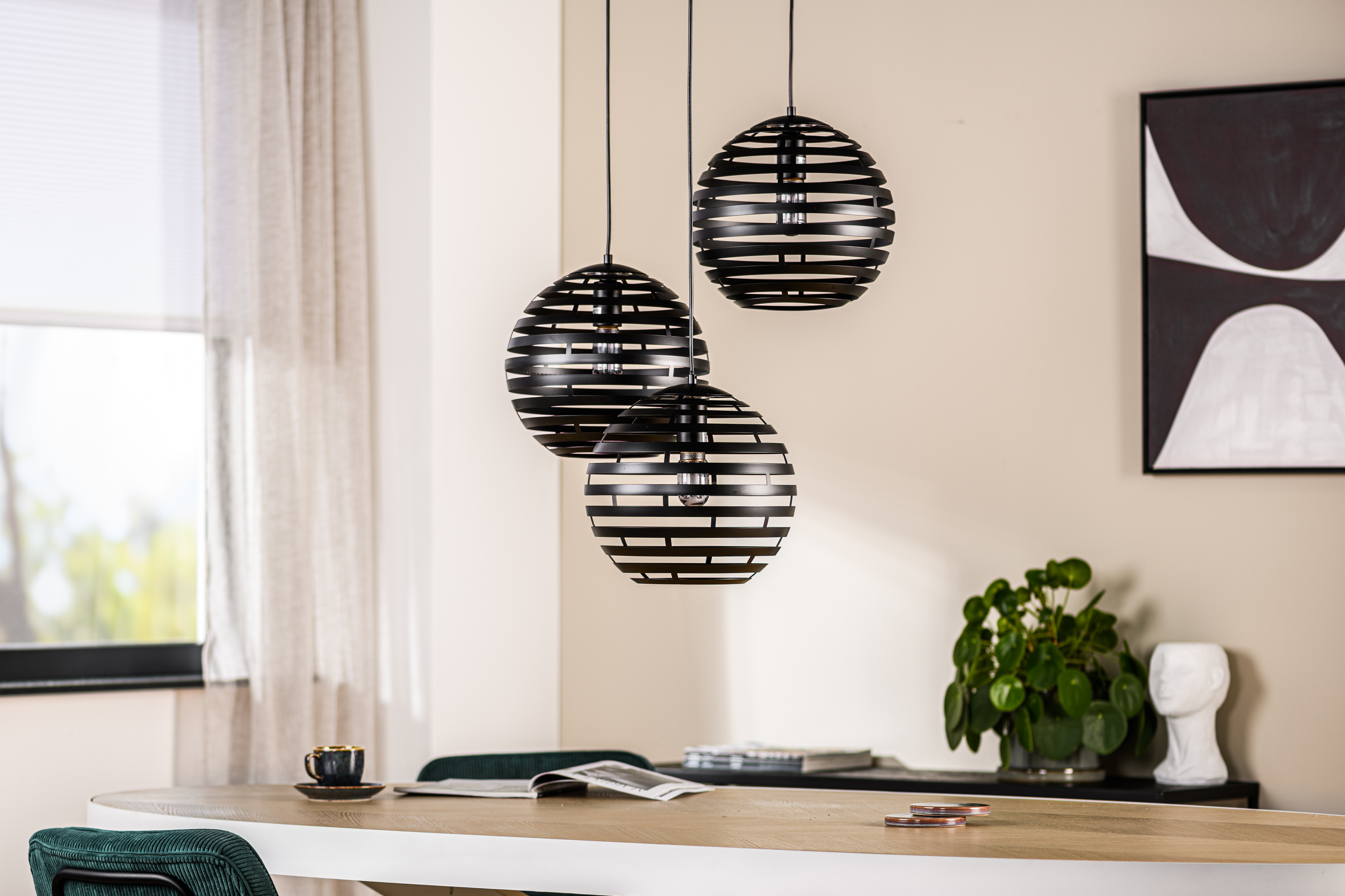 Pendant lamp Metal Black