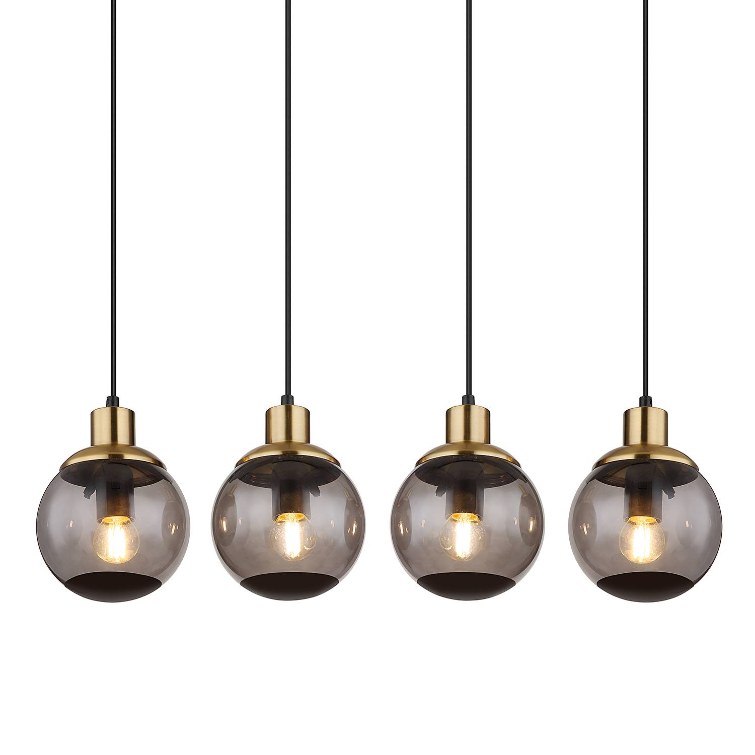 Potter Pendelleuchte Farbglas Eisen 4-flammig