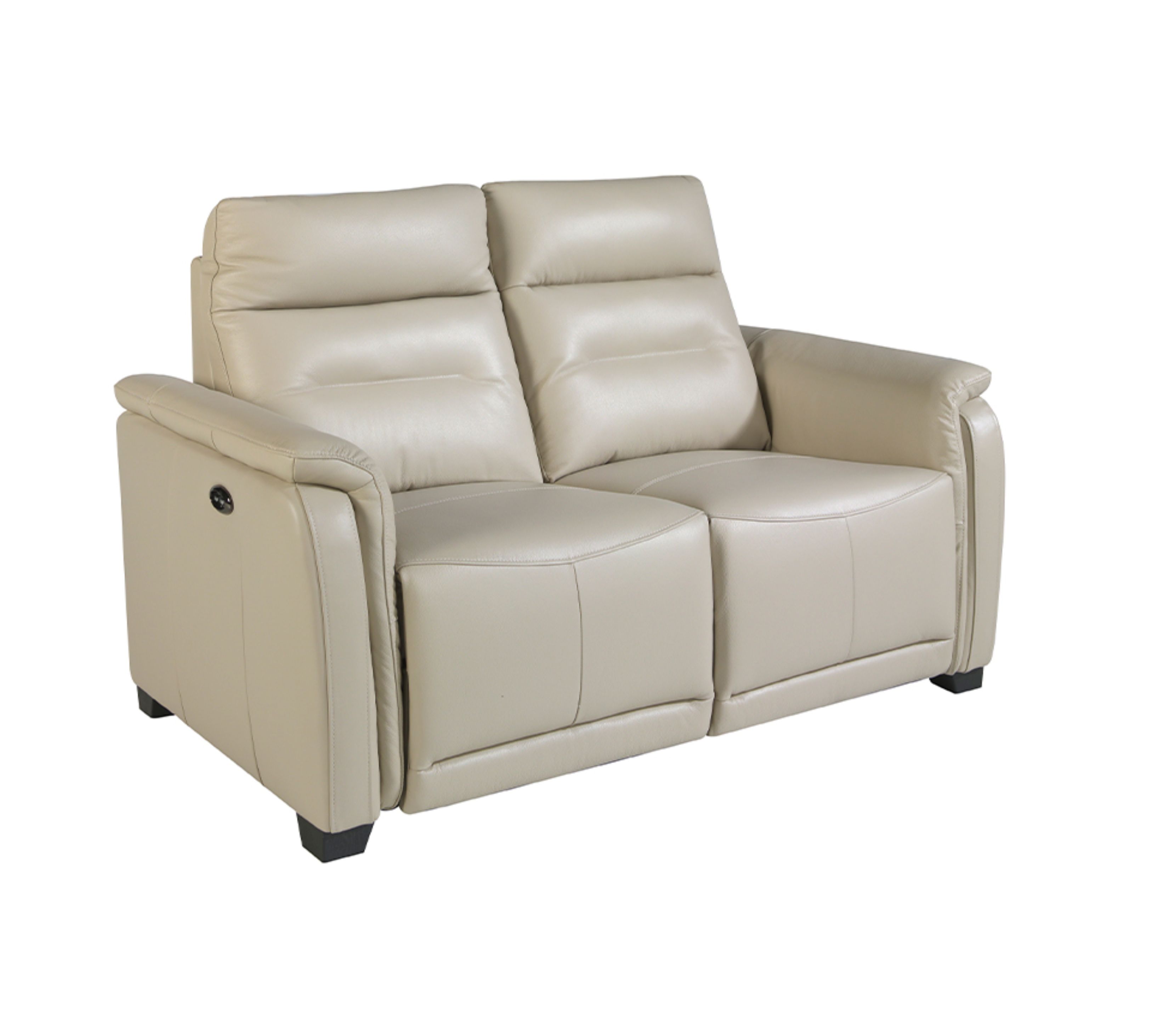 Sofa 2-Sitzer Leder Taupe Grau