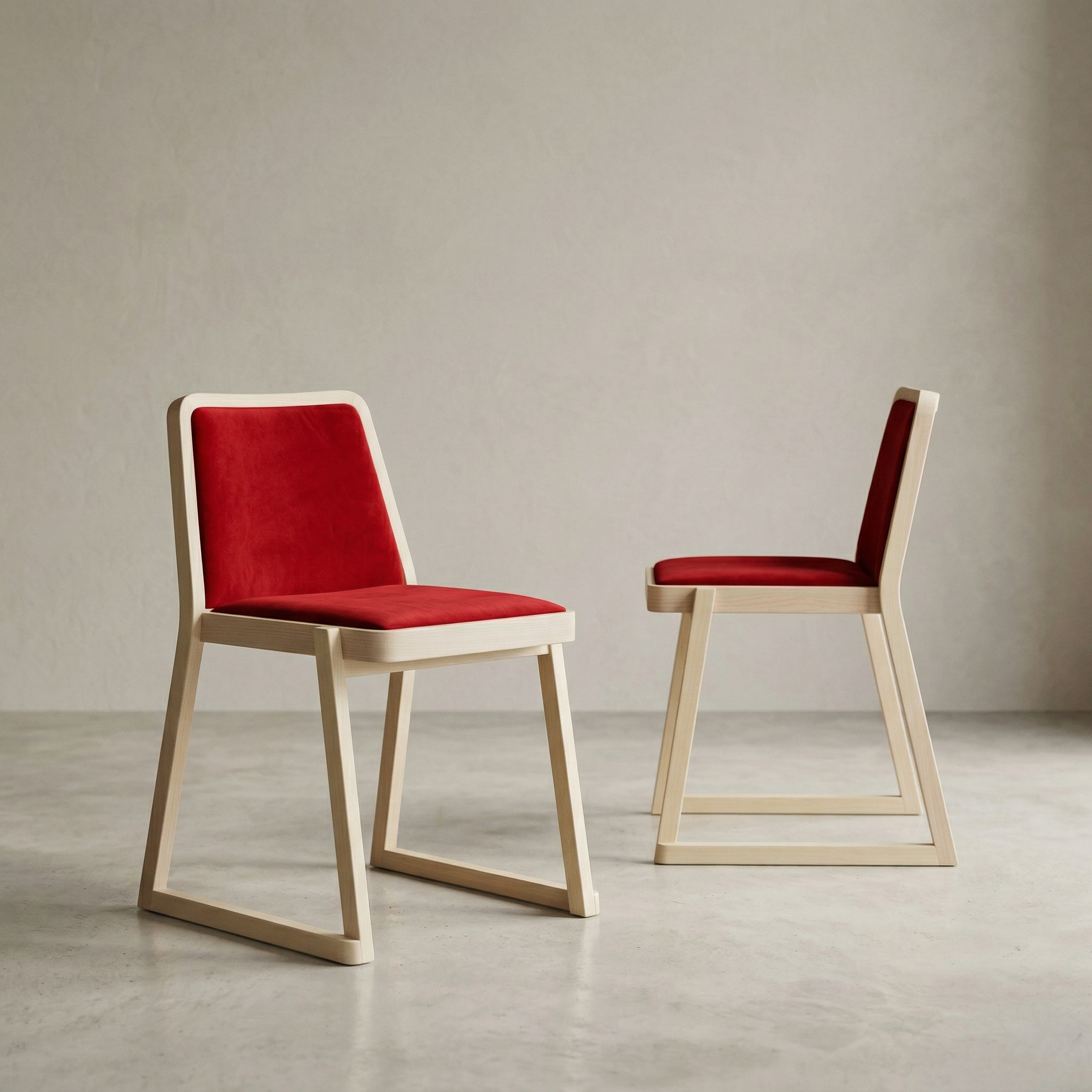 2x Roxanne Chair Beechwood Red