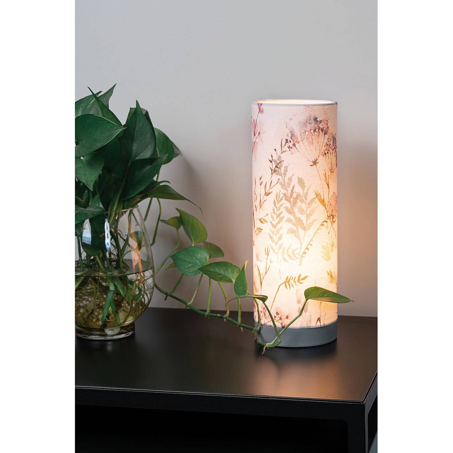 Tischleuchte Flowery Romance Mischgewebe / Metall 1-flammig