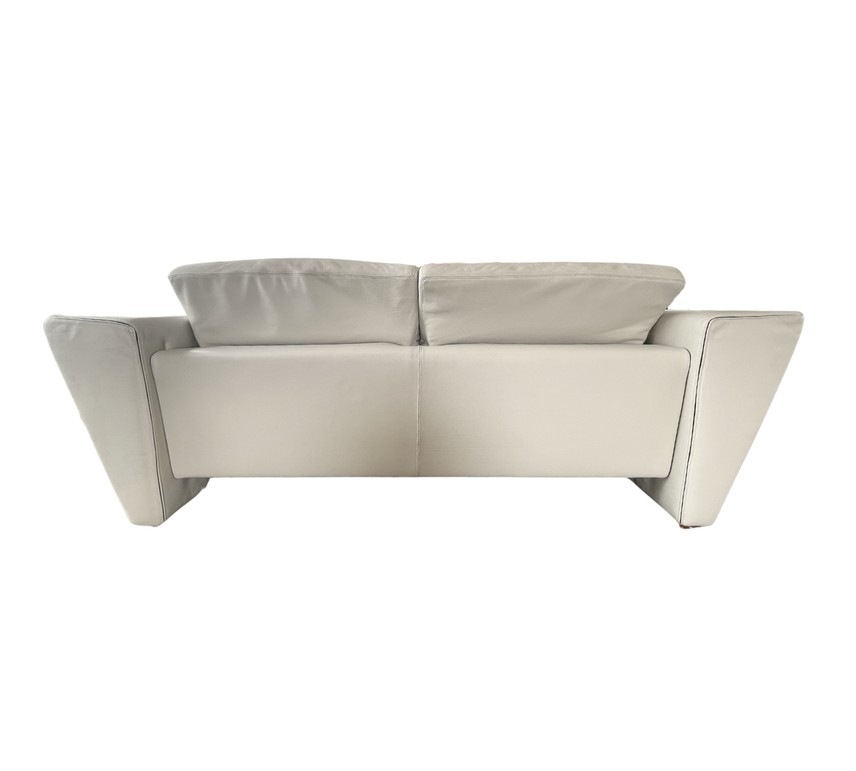 Sofa Leather Wood Grey