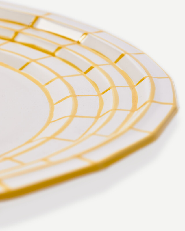 2x Digi Plate Porcelain White Yellow