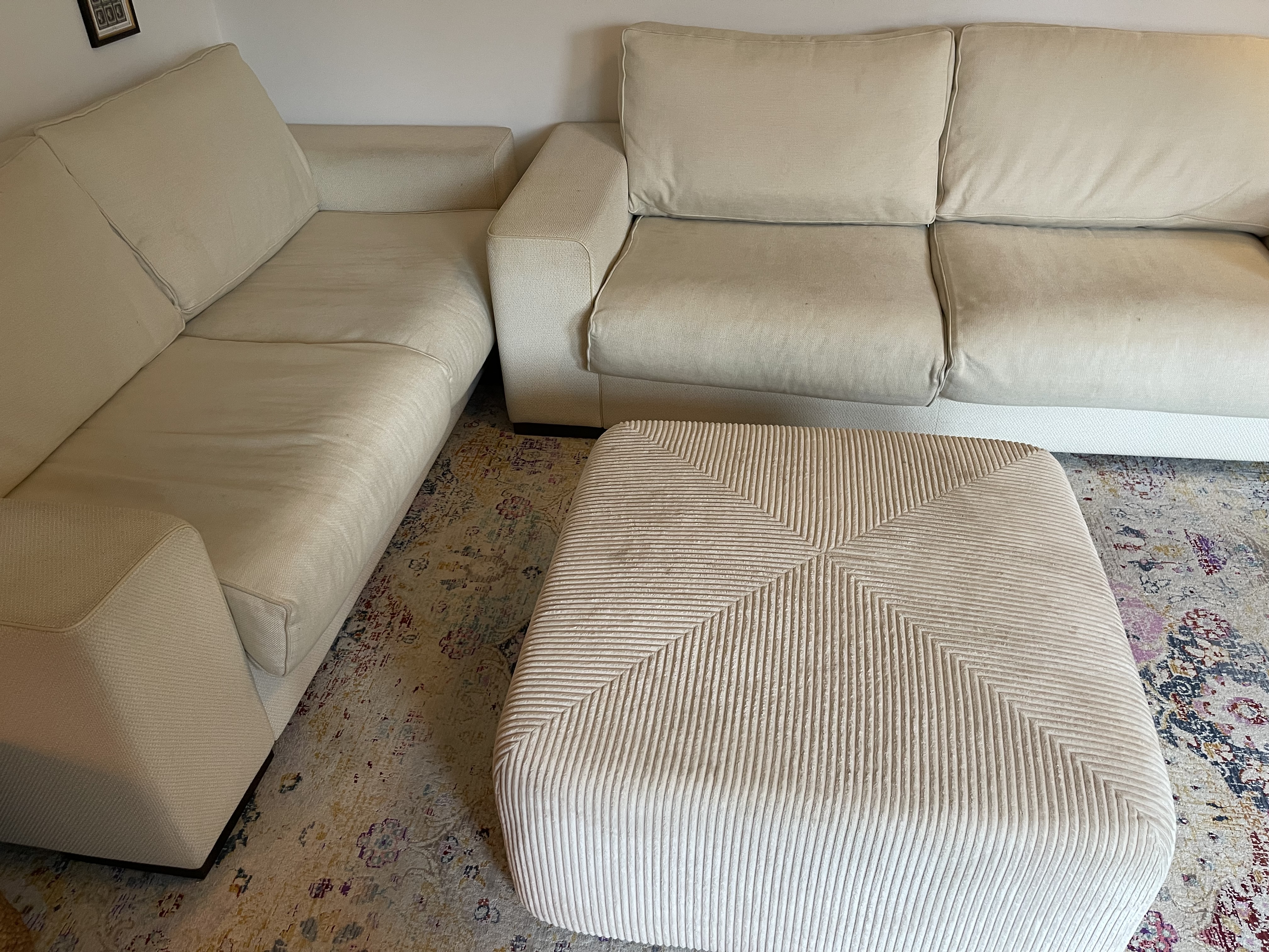 2x Sofa 2-Sitzer Creme