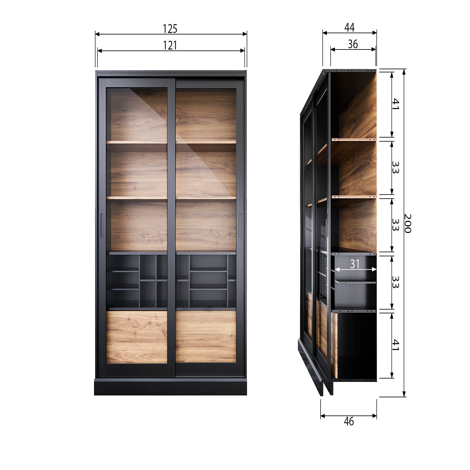 James Vitrine Holz Braun