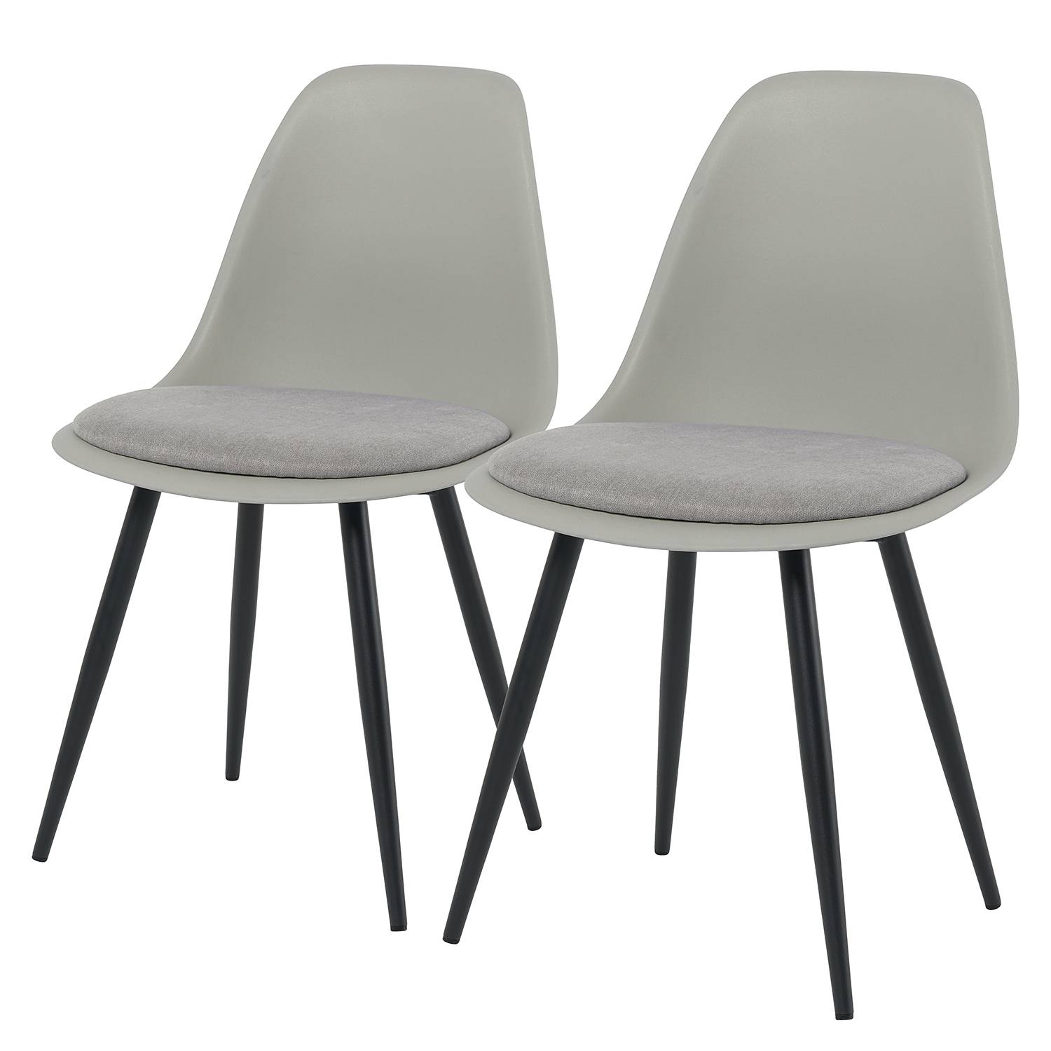 2x Annaba Polsterstuhl Grau