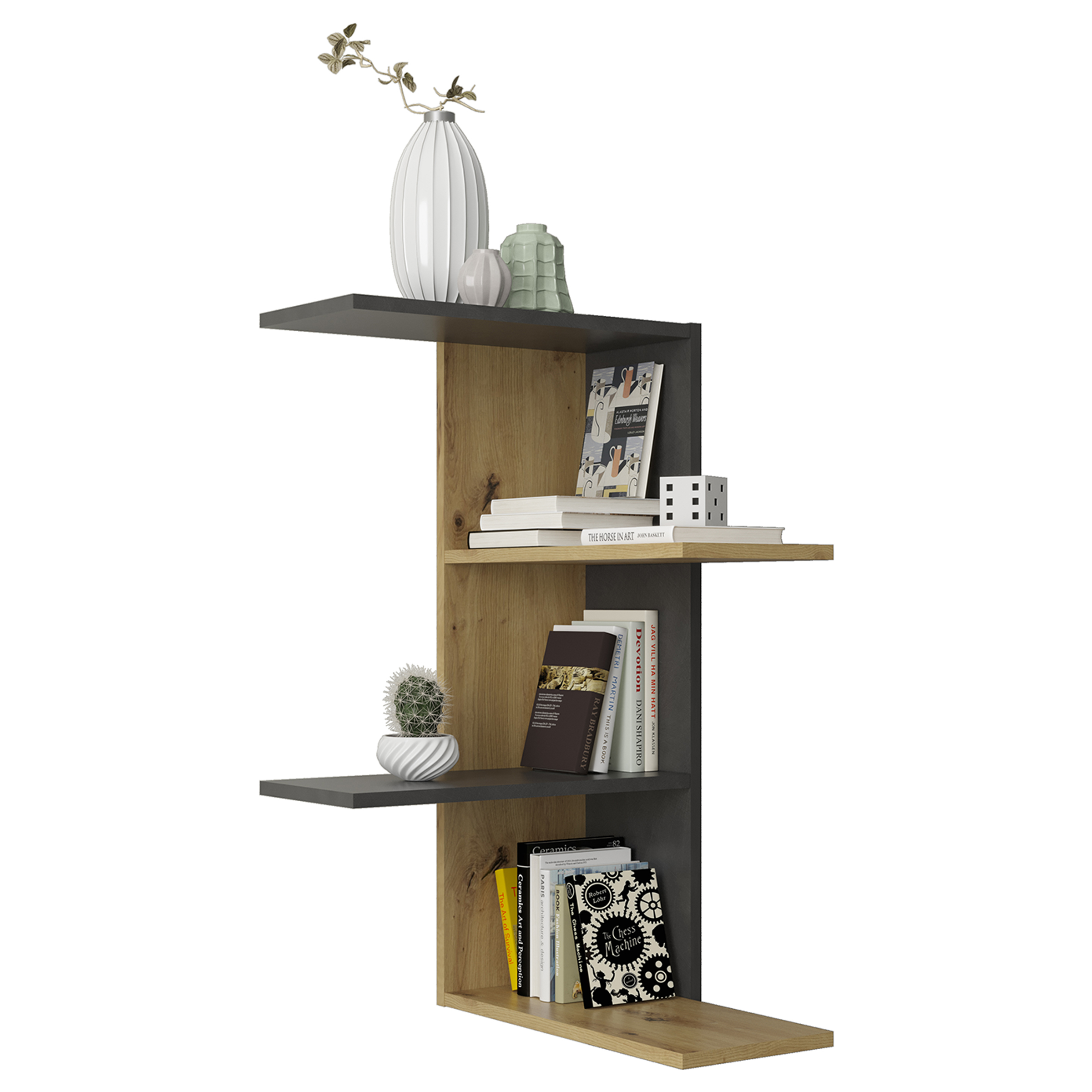 Corner Wall Shelf Manroku Artisan Oak Decor