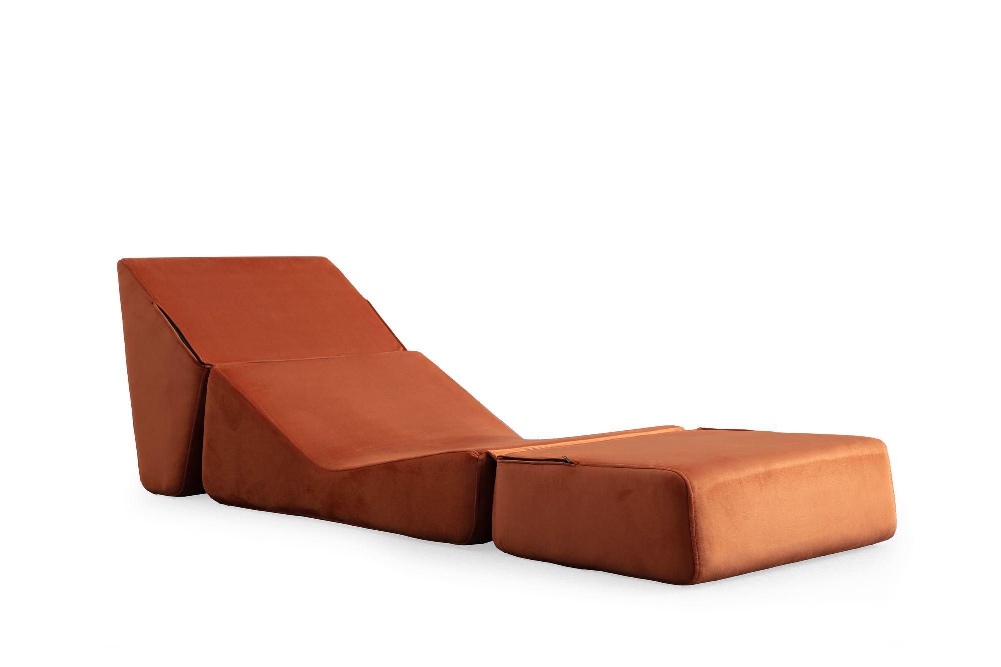 Origami armchair chaise lounge convertible orange