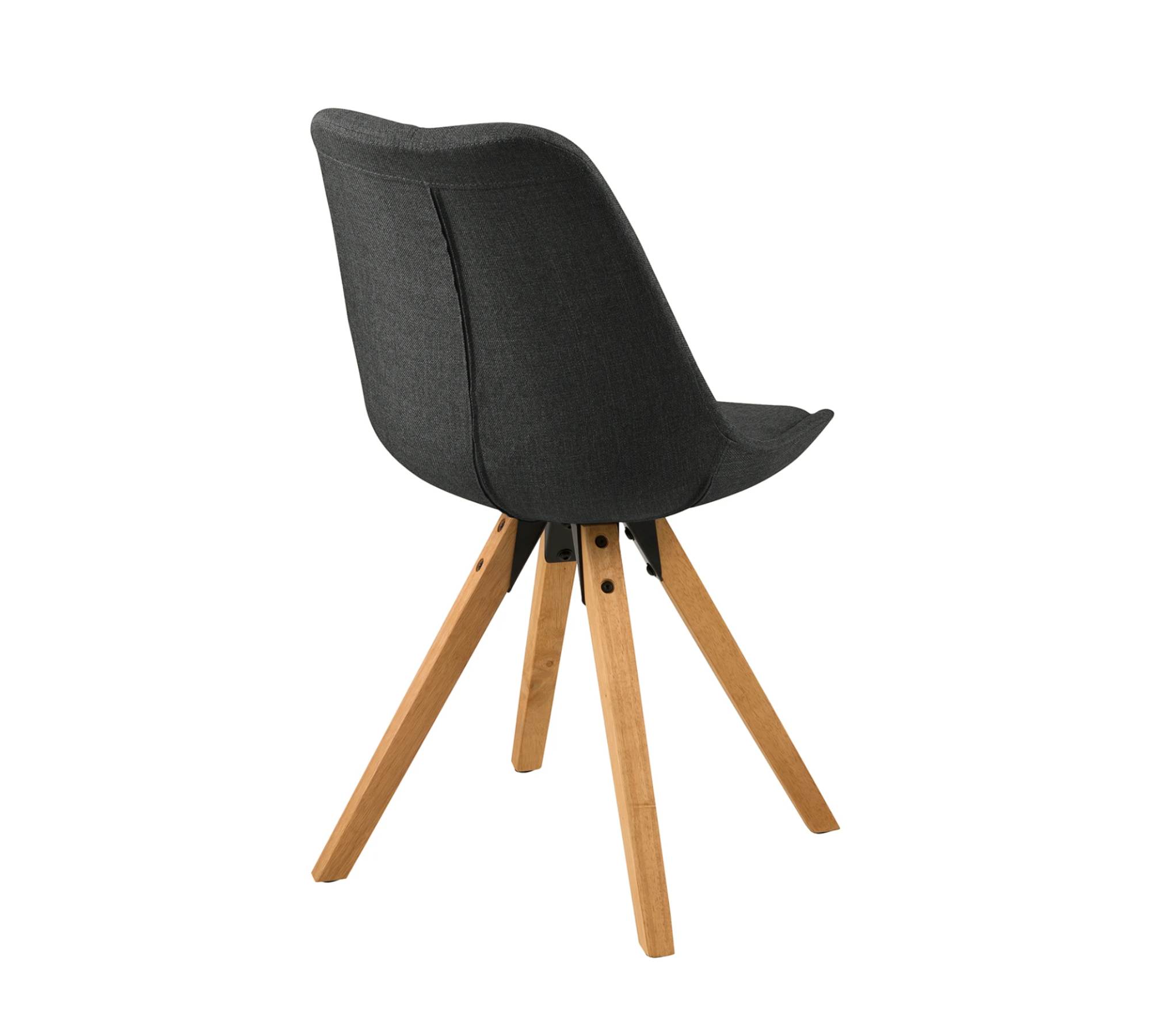 Upholstered chair ALEDAS Webstoff Cors: Dark grey brown set of 2