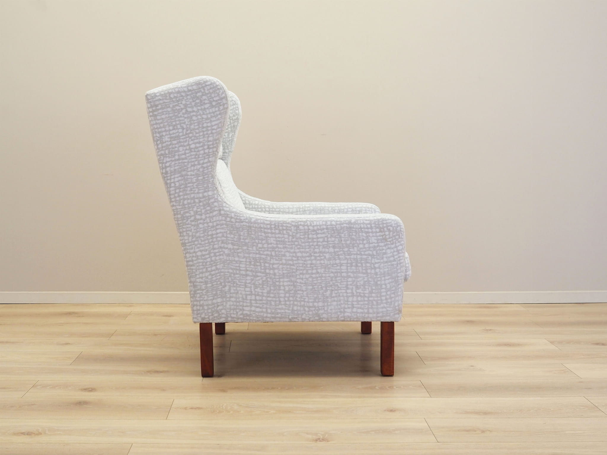 Vintage armchair textile wood grey 1960s