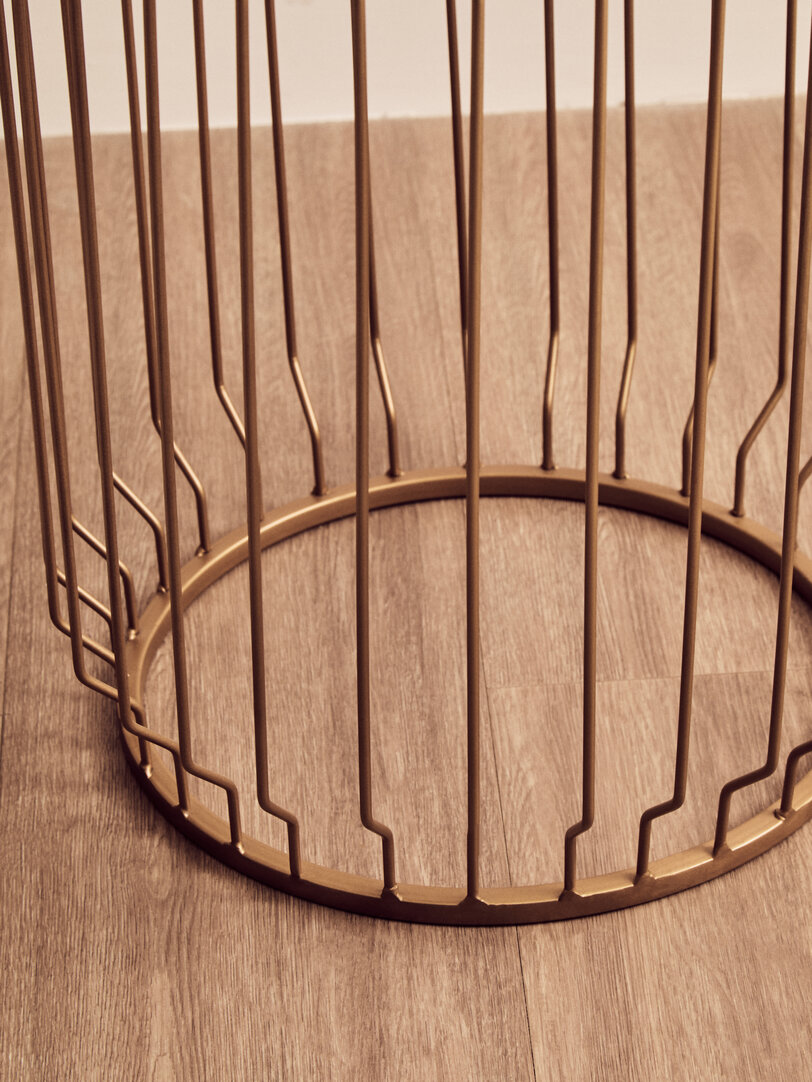 Shalimar Tavolino Marmo Oro Bianco