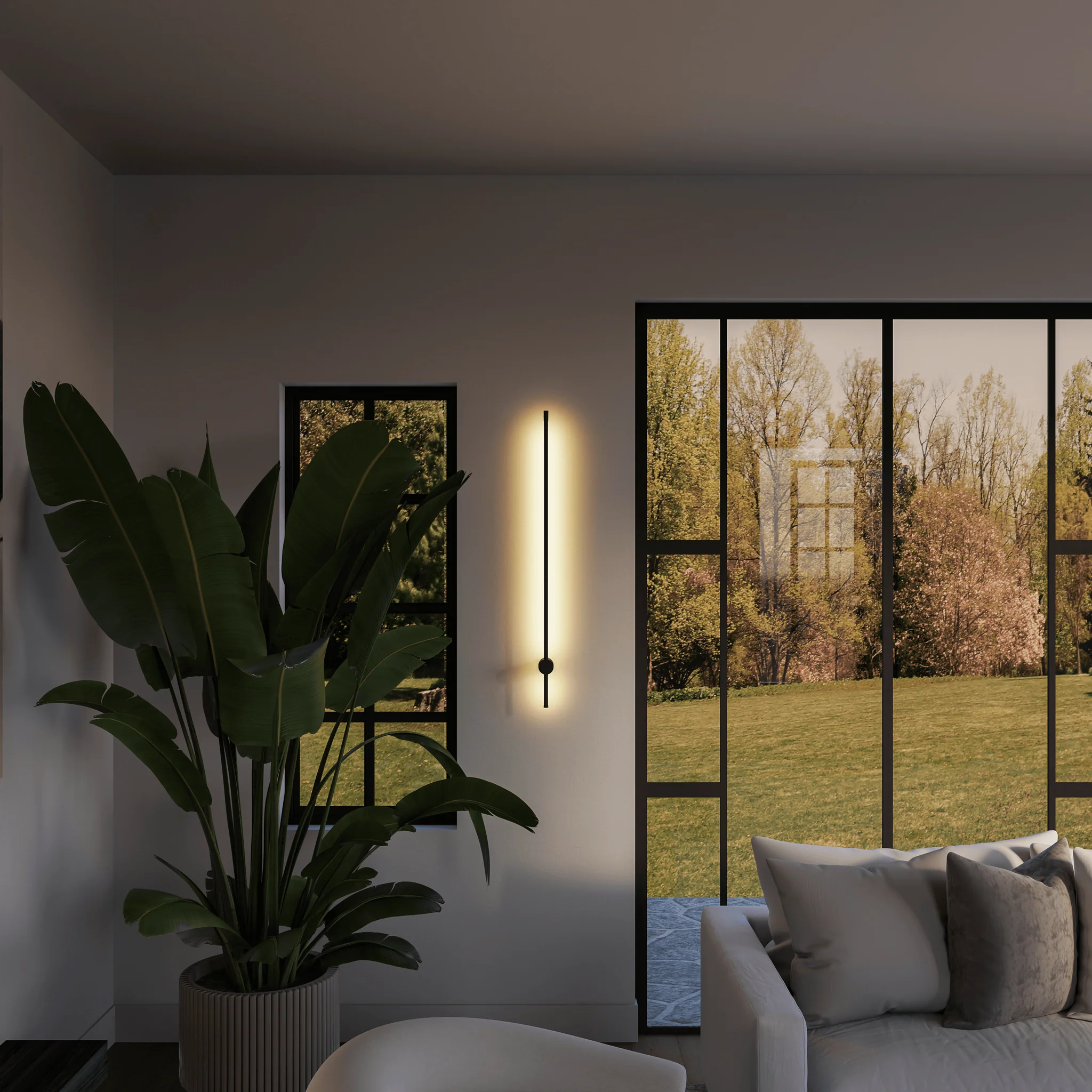 Dimmbare LED Wandleuchte PERSEIS Groß Schwarz