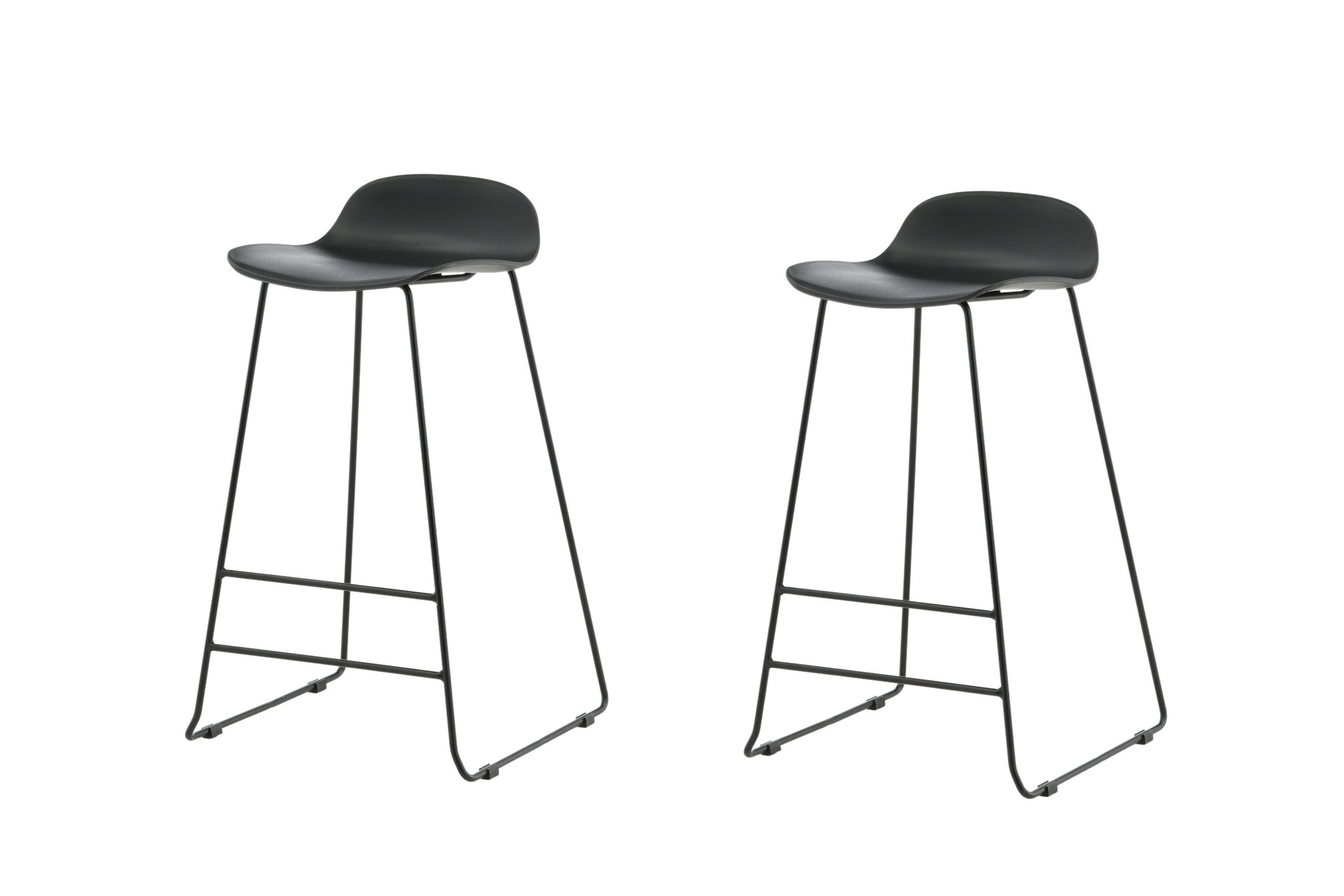 2x Wave Barstuhl-Set Schwarz