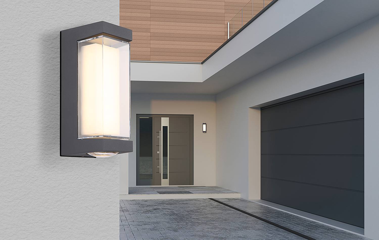 LED-Wandleuchte Plixon Typ B Grau