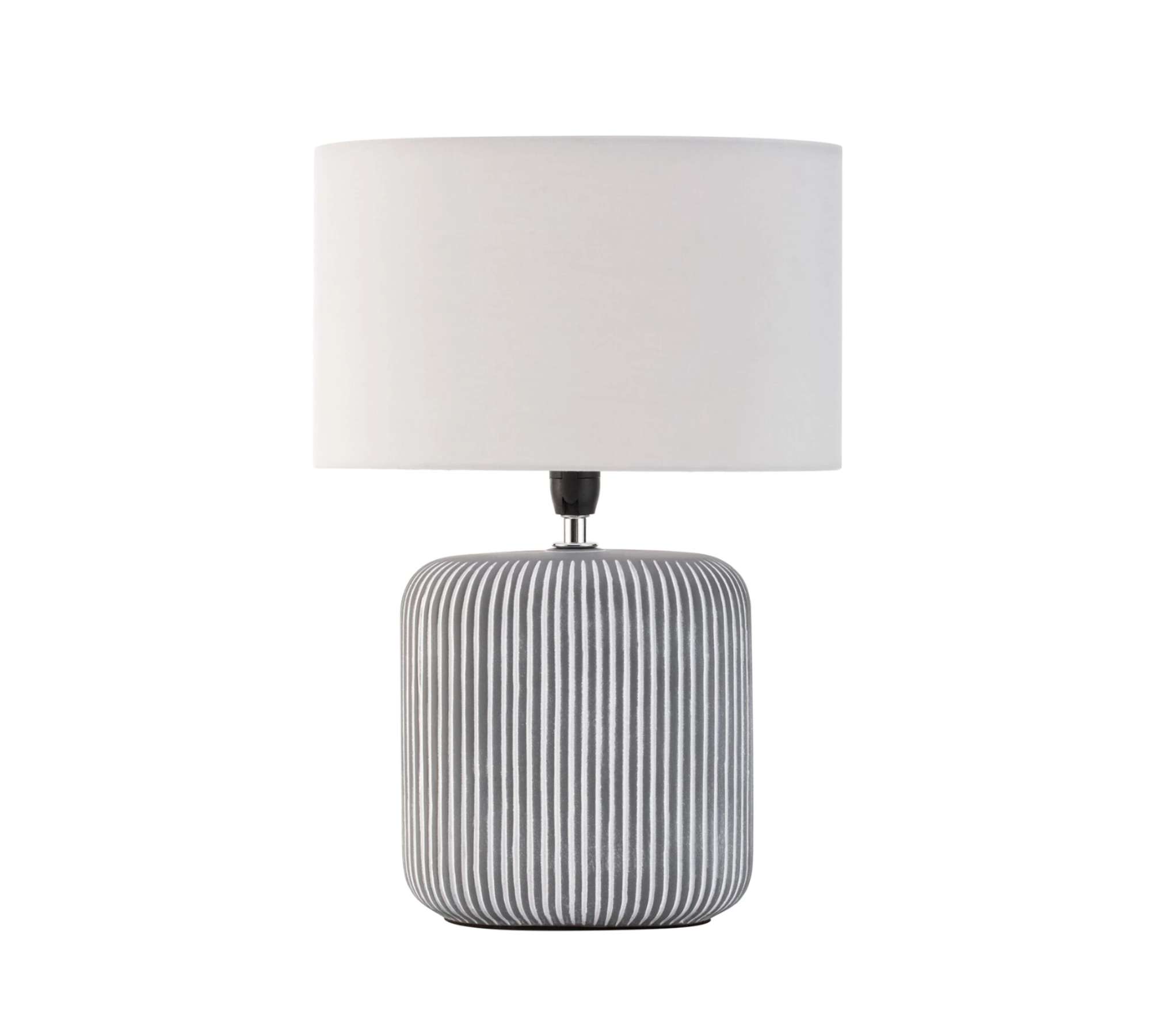Table lamp 1-light Textile Ceramic Grey