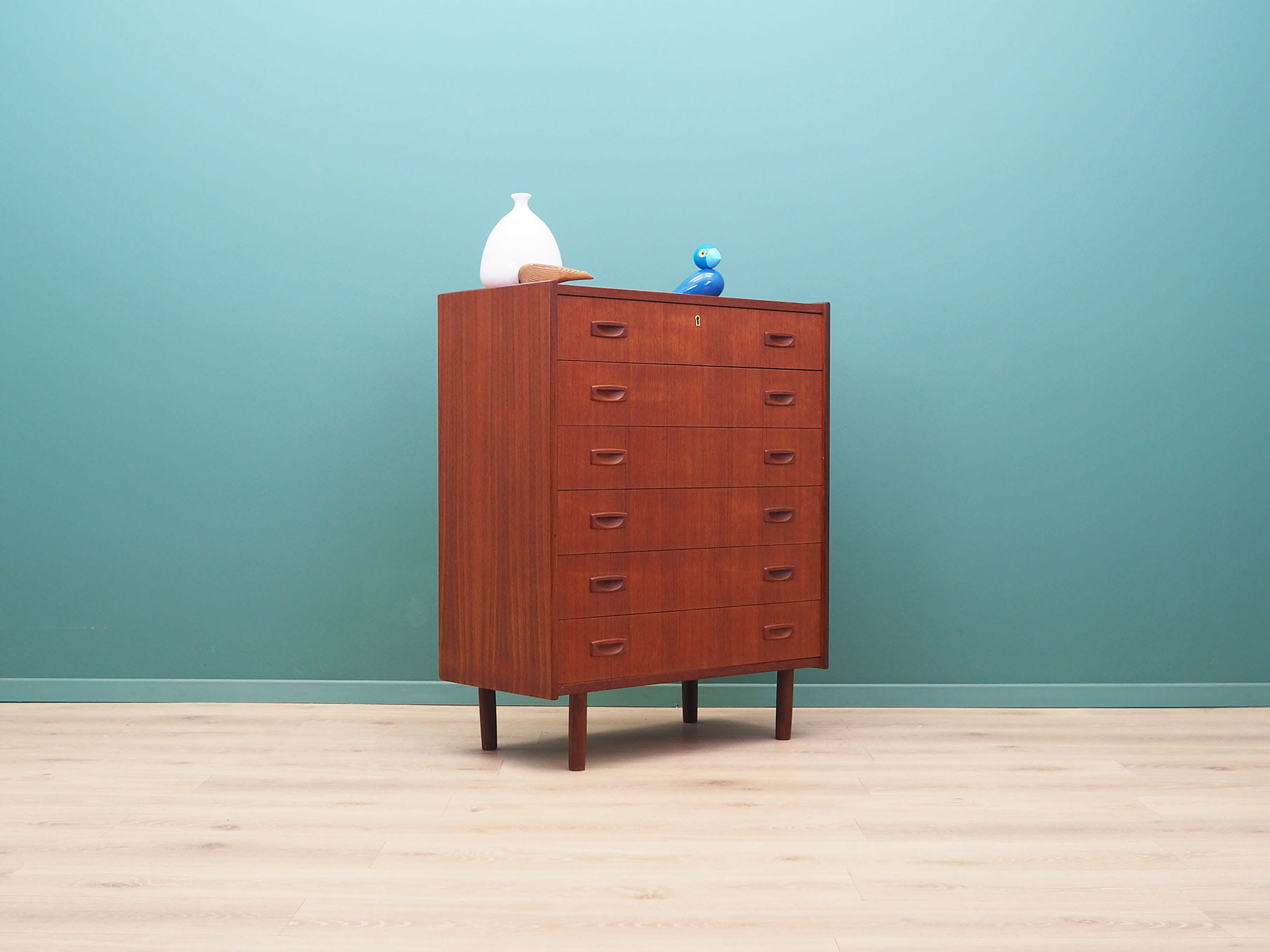 Cassettiera Vintage in Teak Marrone Anni '70