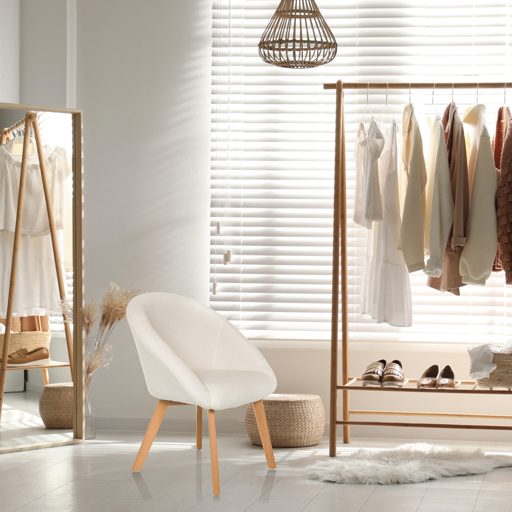 Sedia imbottita Scandi Ted tessuto bianco