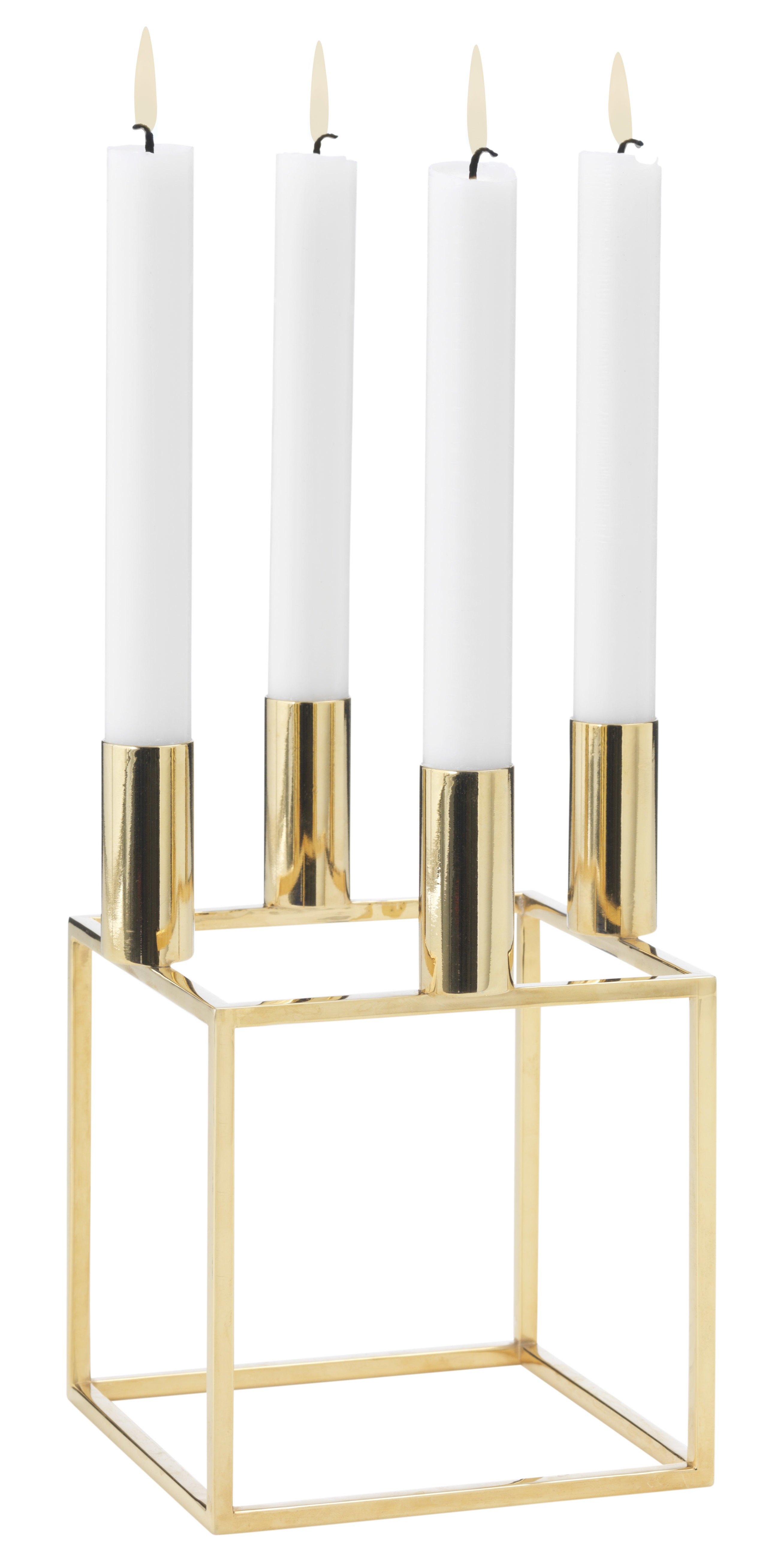 Kubus 4 Kerzenhalter Gold