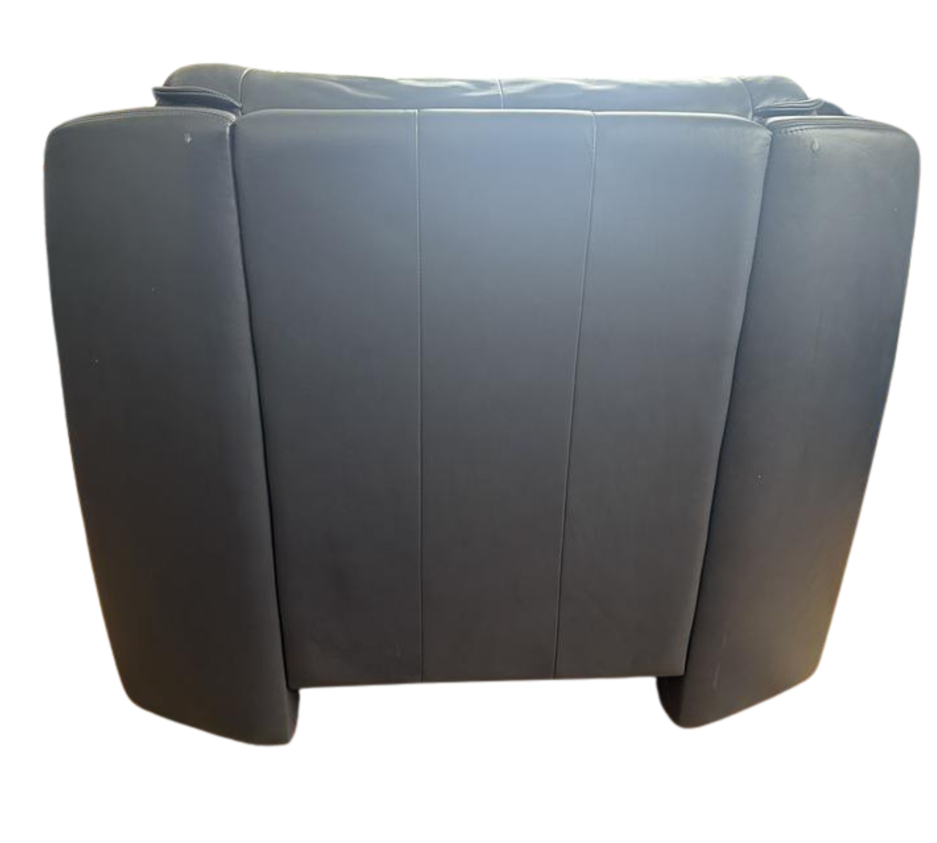 Vintage Sessel Leder Dunkelblau