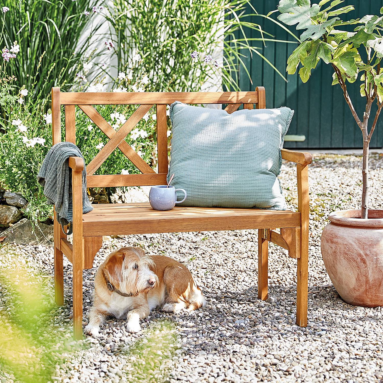 Gartenbank LOVEBIRD Akazienholz Braun